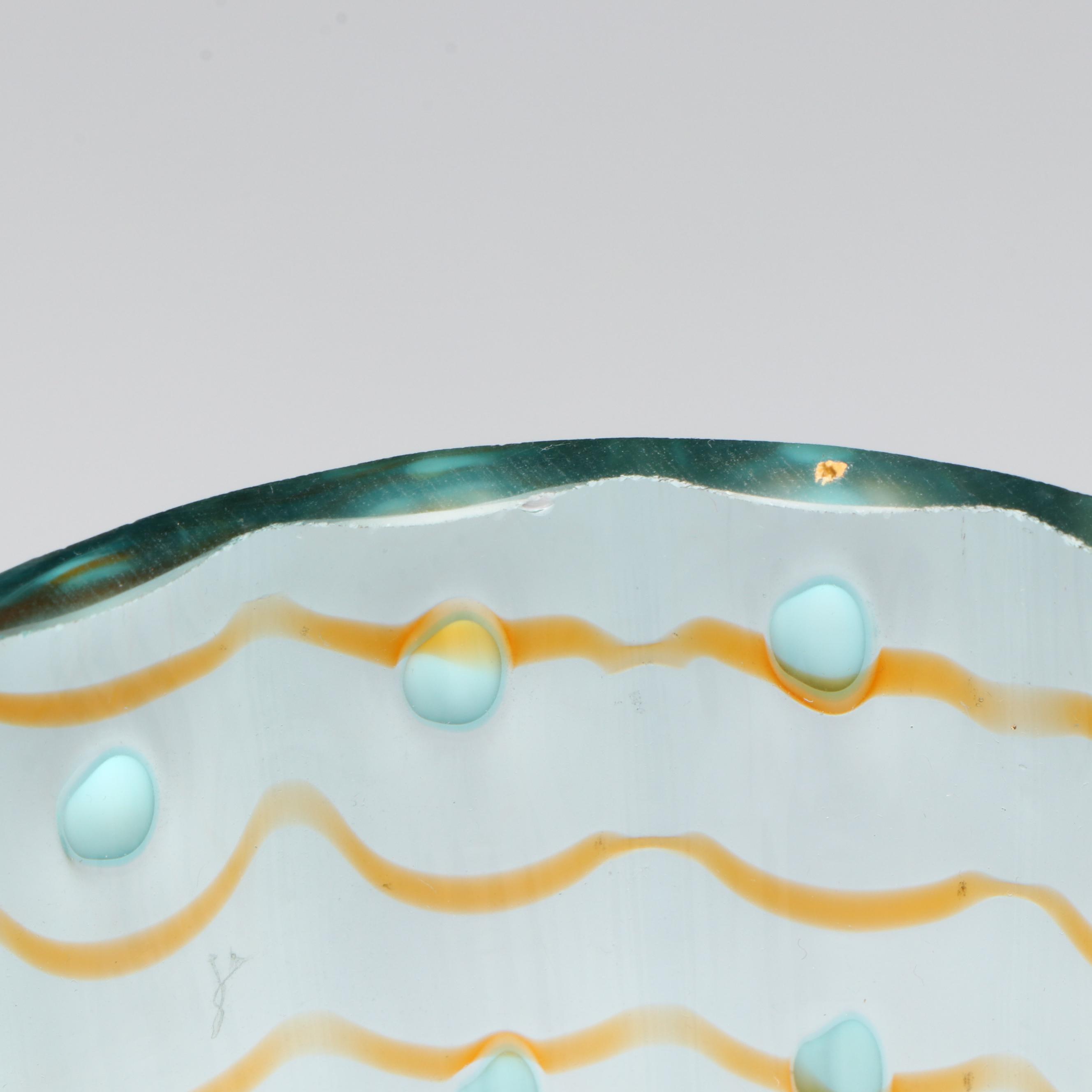 Murano Style Swirl Glass Vase with Other Glass Footed Vases