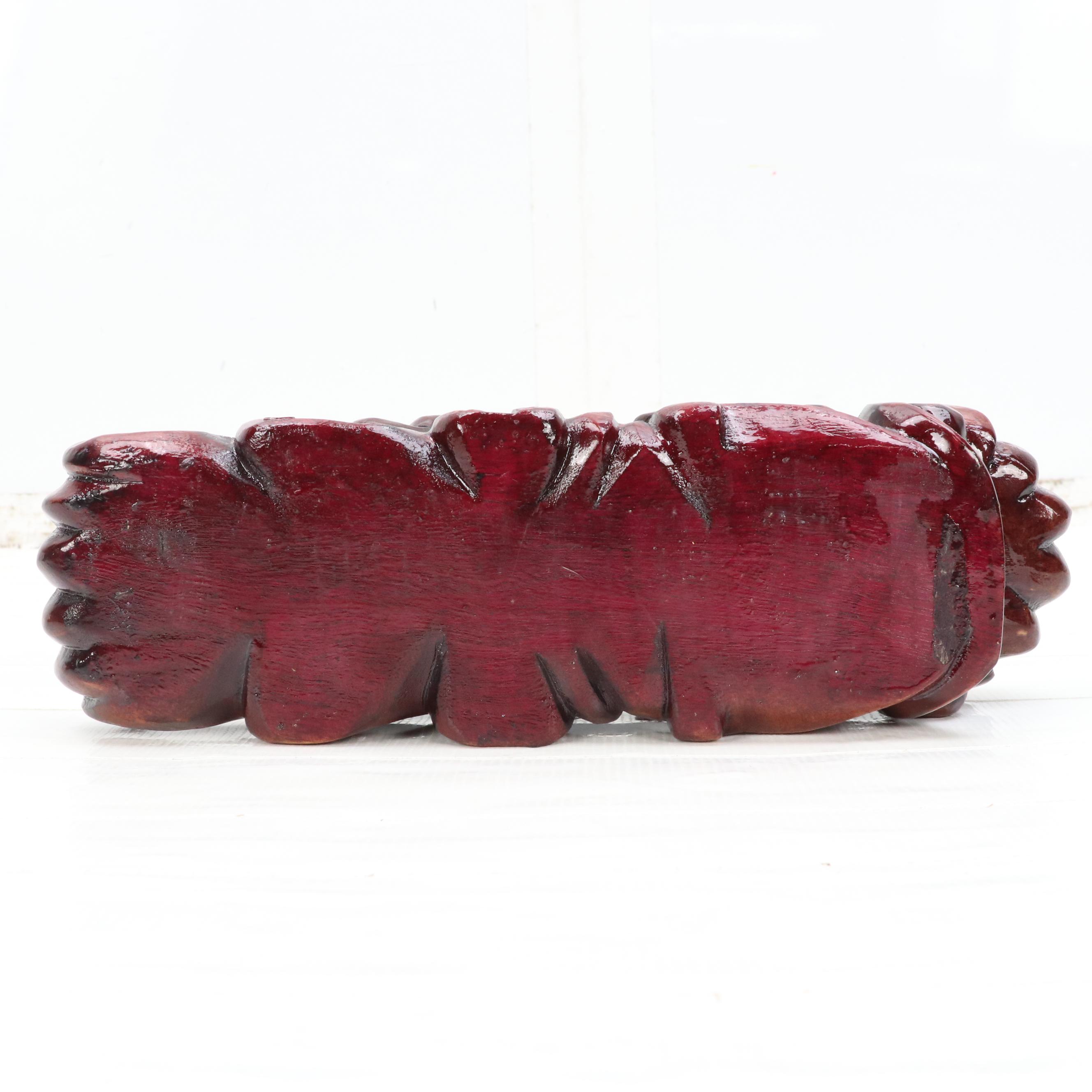 Chinese Carved Serpentine Dragon Boat on Carved Wood Base