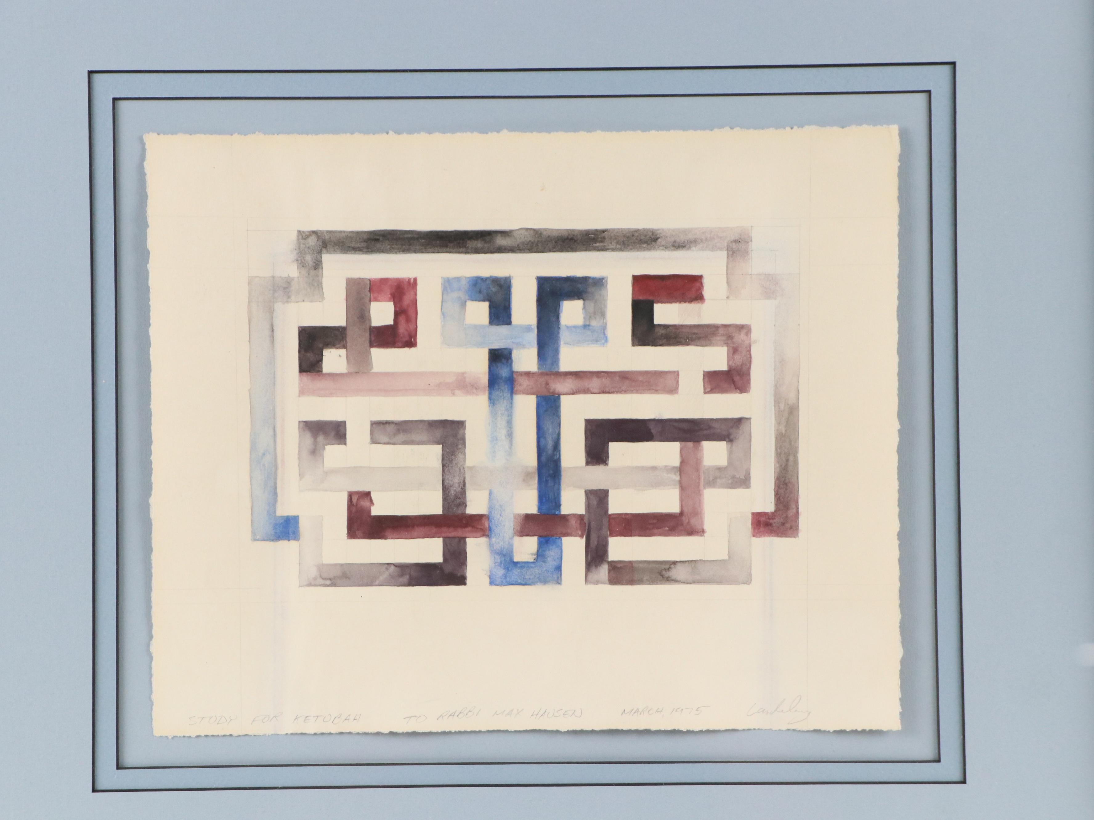 Graphite and Watercolor Sketch "Study for Ketubah," 1975