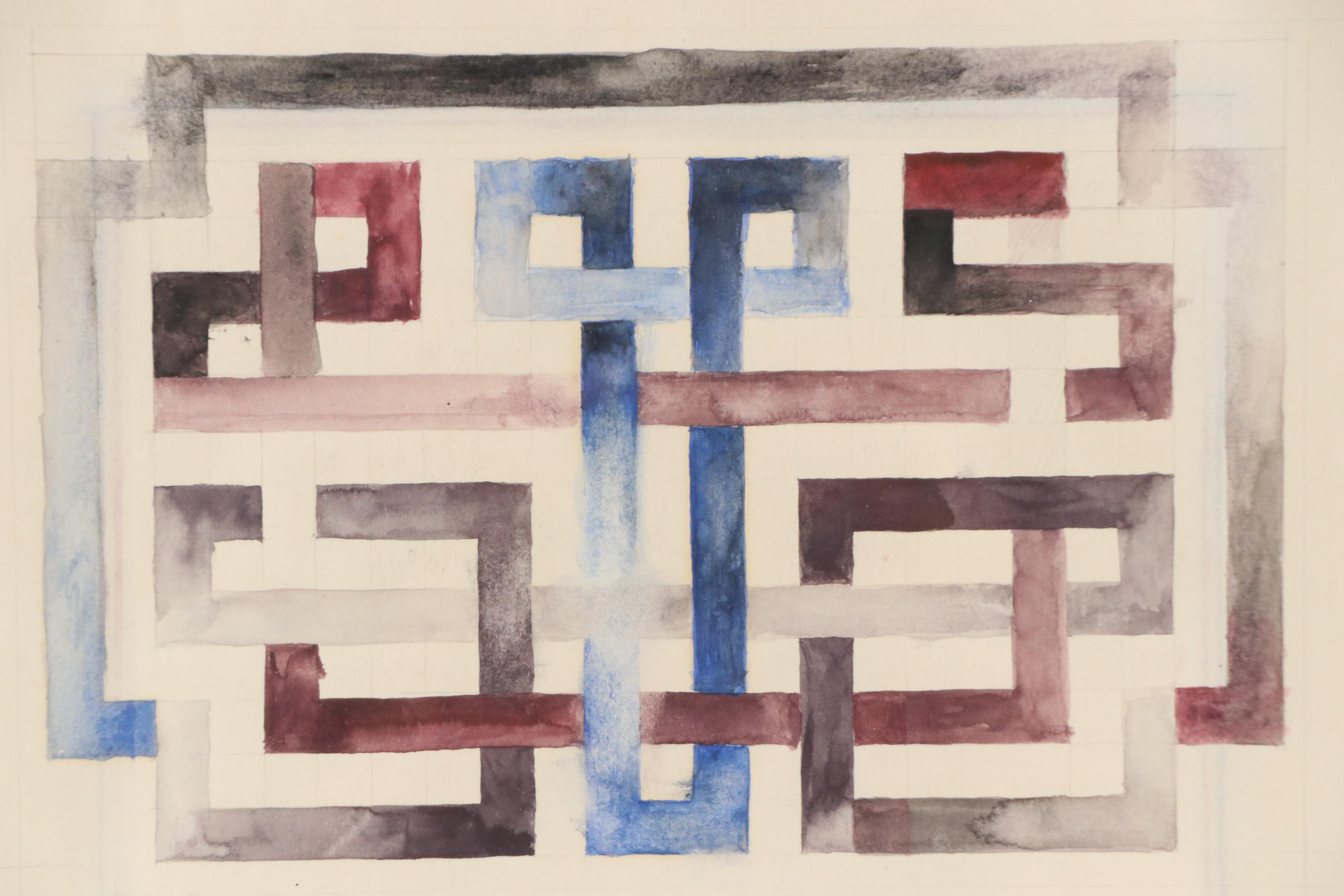 Graphite and Watercolor Sketch "Study for Ketubah," 1975