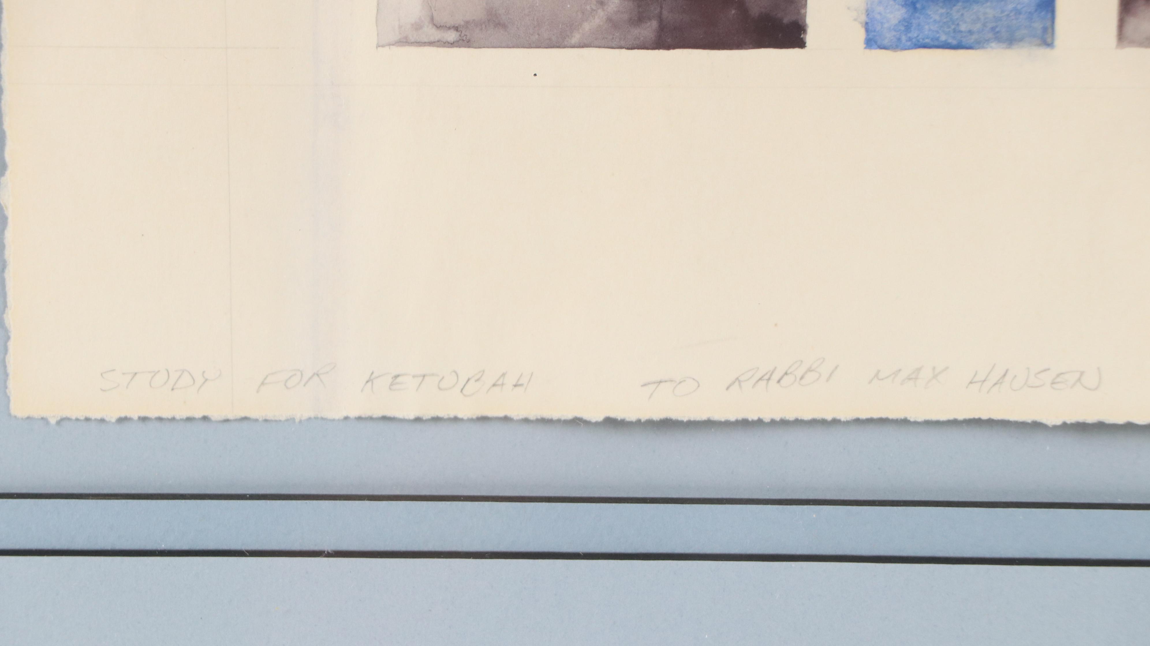 Graphite and Watercolor Sketch "Study for Ketubah," 1975