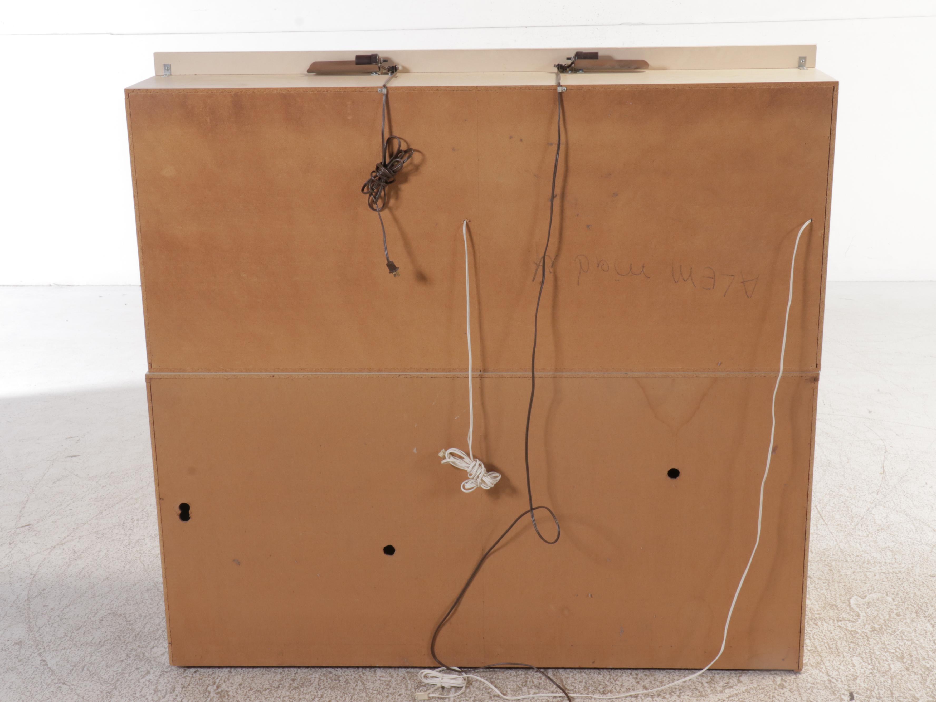 Deco Revival Smoked and Mirrored Glass and Laminate China Cabinet, Late 20th C.