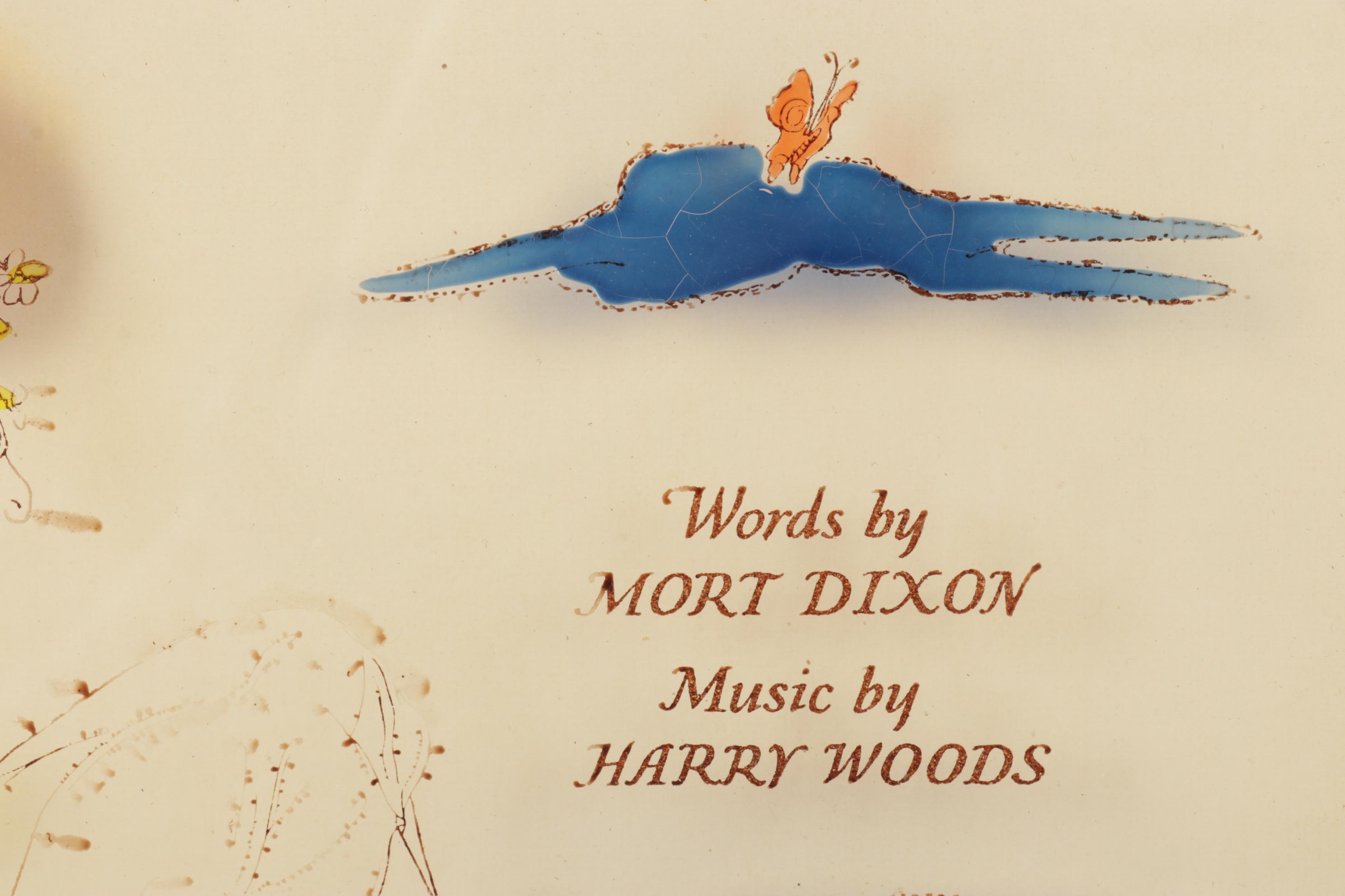 Reverse Glass Print of Sheet Music Cover For "Where The Wild, Wild Flowers Grow"