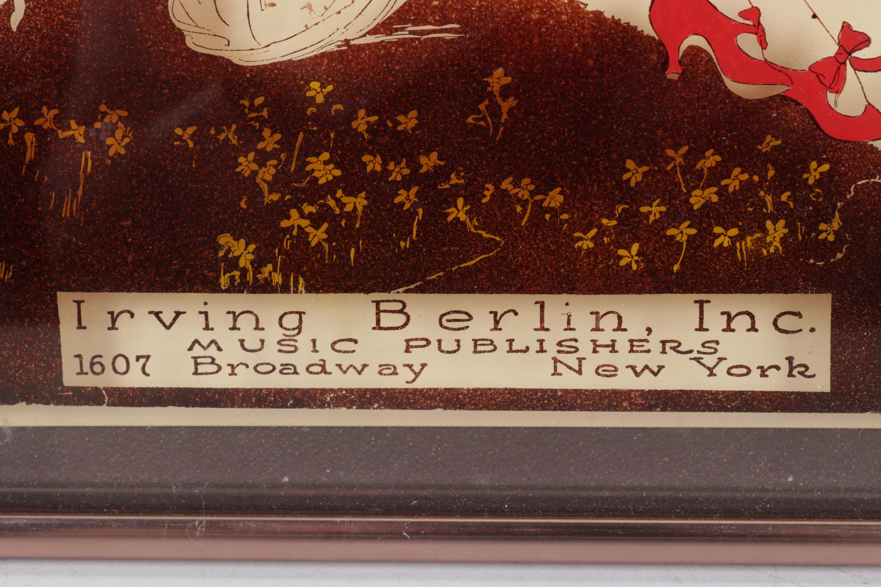 Reverse Glass Print of Sheet Music Cover For "Where The Wild, Wild Flowers Grow"