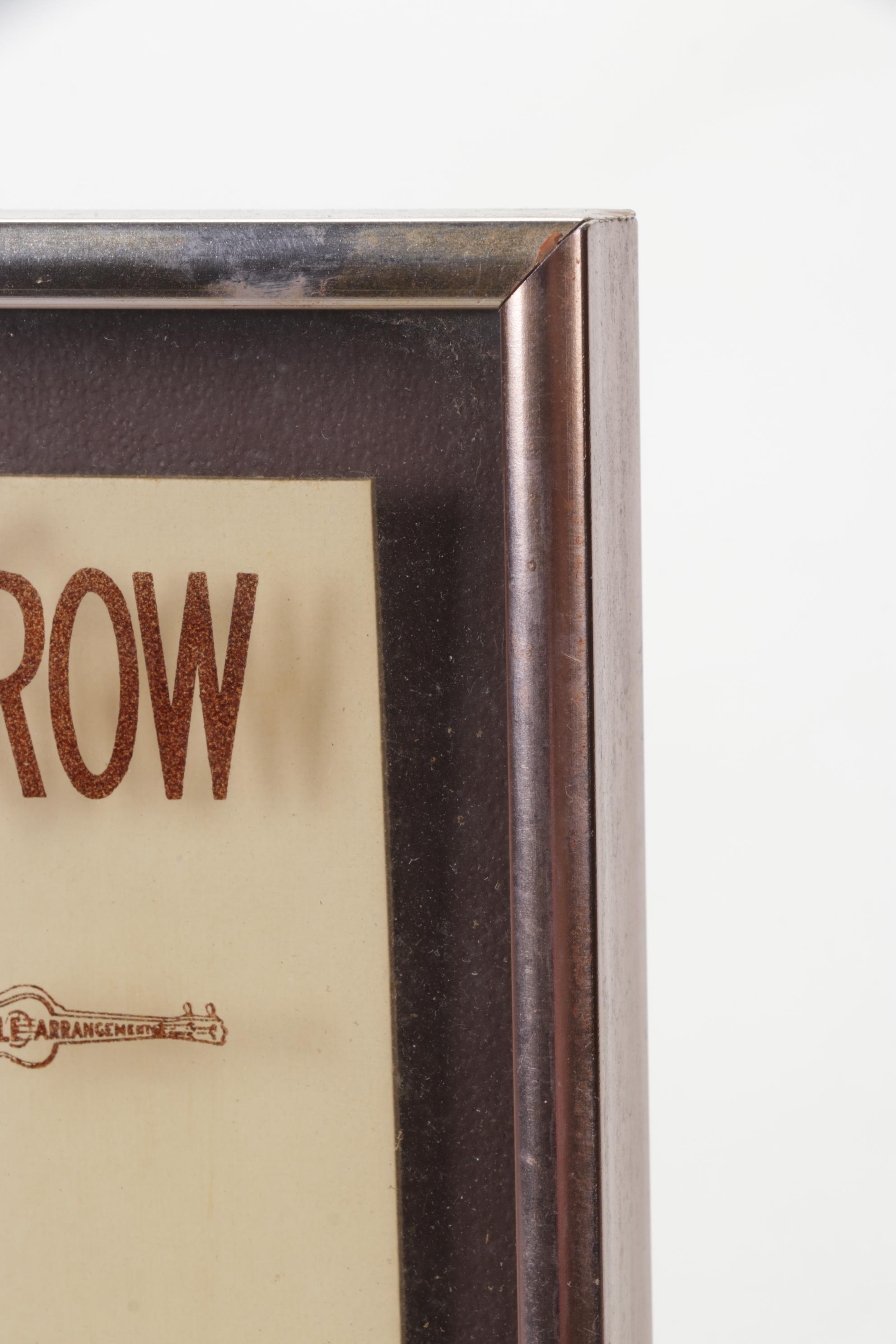 Reverse Glass Print of Sheet Music Cover For "Where The Wild, Wild Flowers Grow"