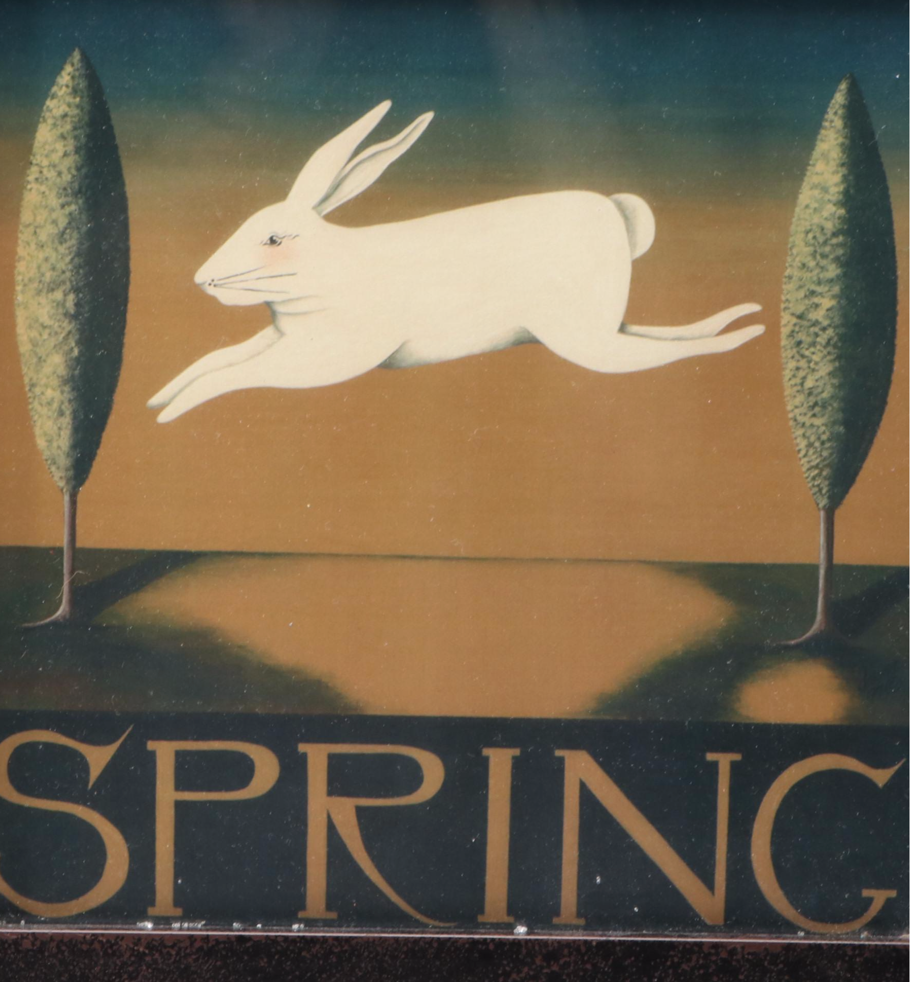 Spring Folk Art Style Rabbits and Wall Hangings