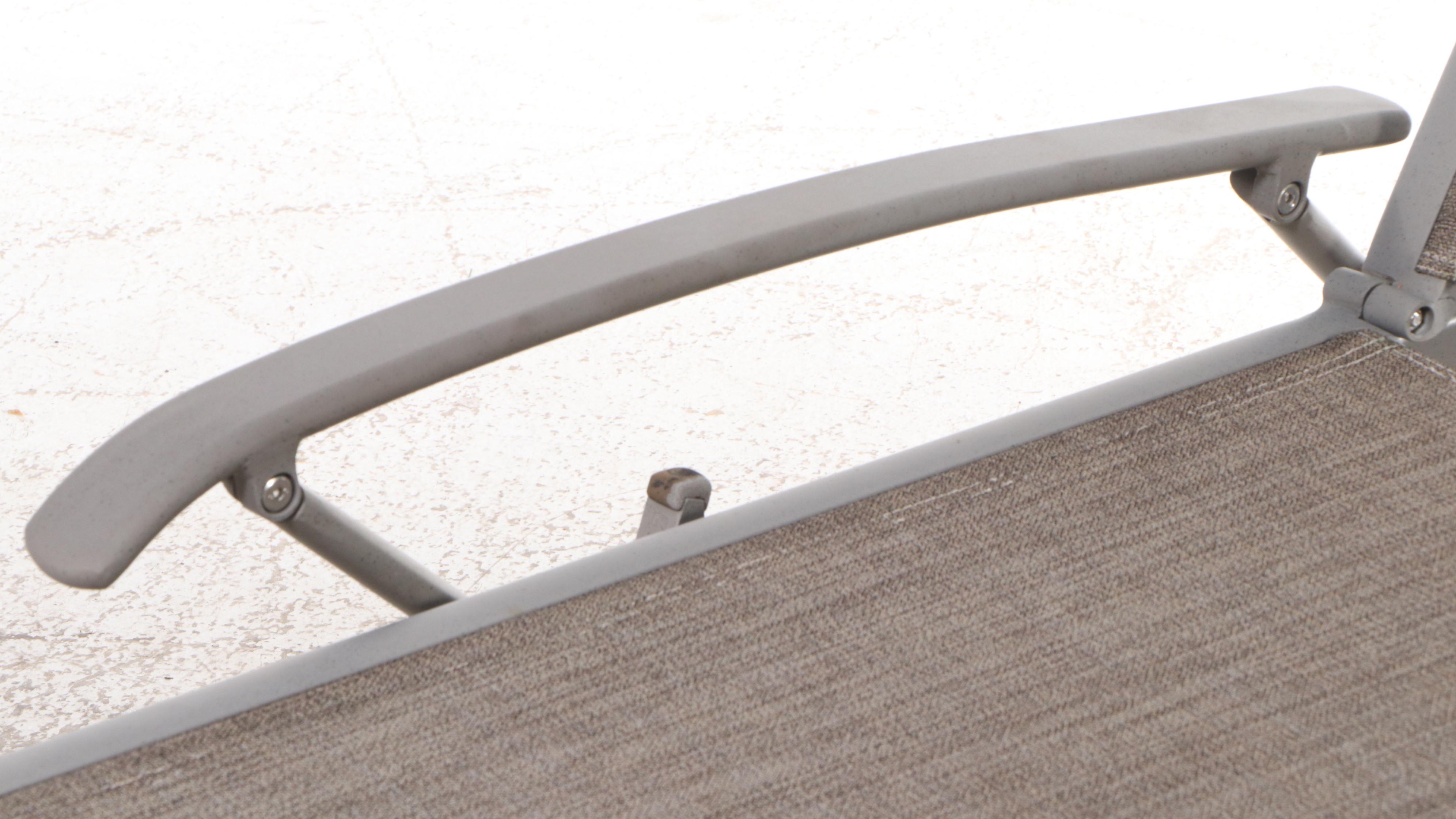 Set of Four Contemporary Metal Framed Patio Chaise Lounges