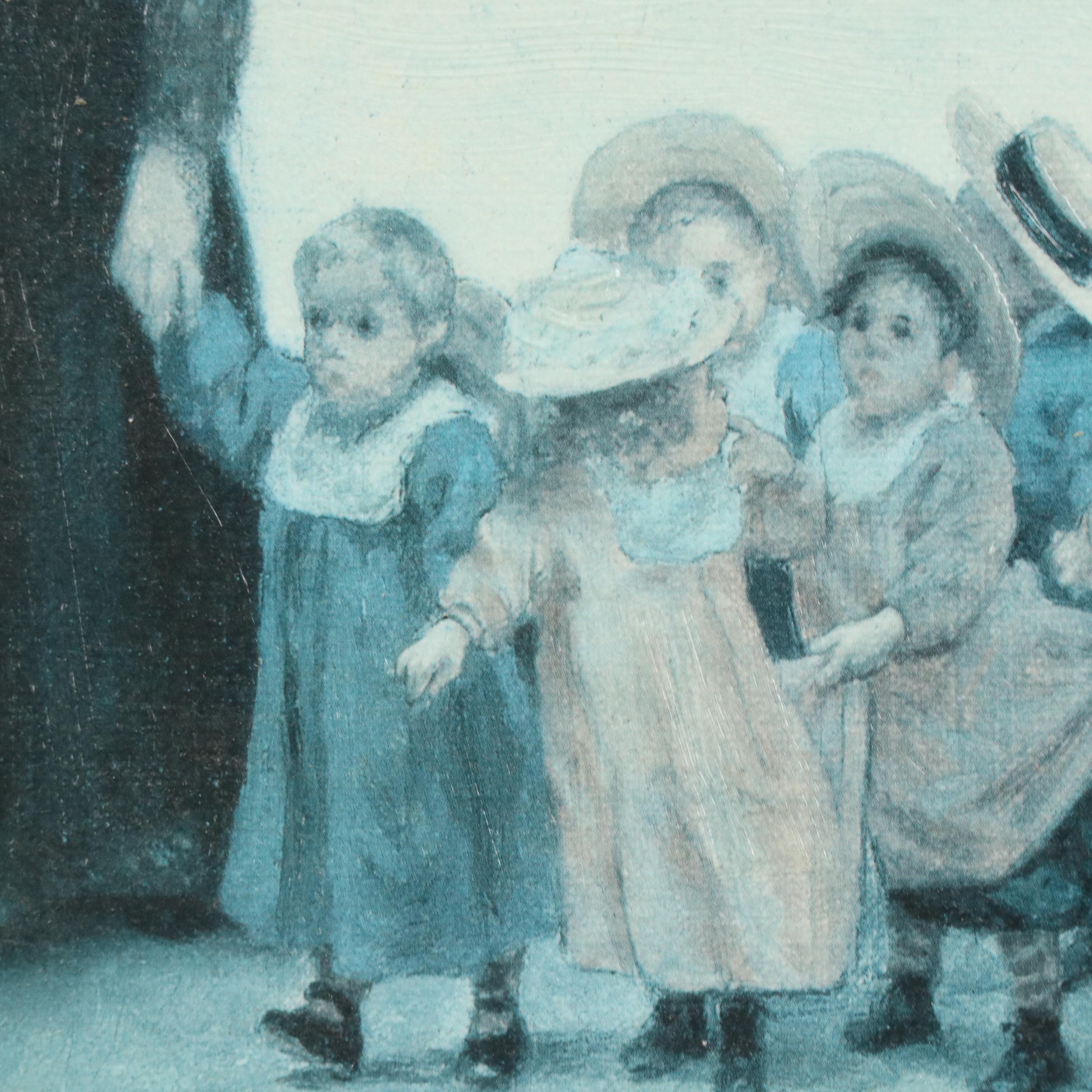 Offset Lithograph "Promenade des Enfants" After Timoléon Marie Lobrichon