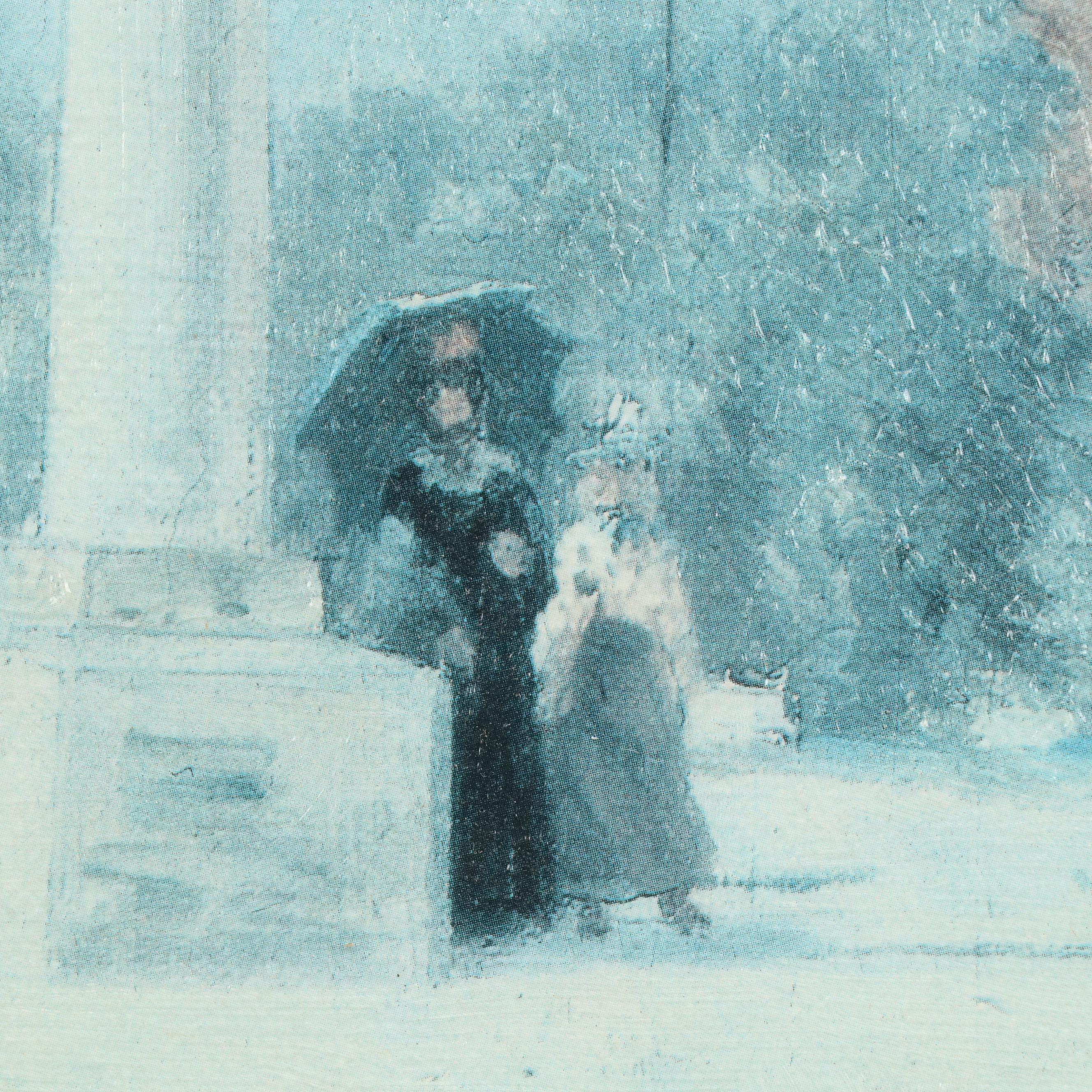 Offset Lithograph "Promenade des Enfants" After Timoléon Marie Lobrichon