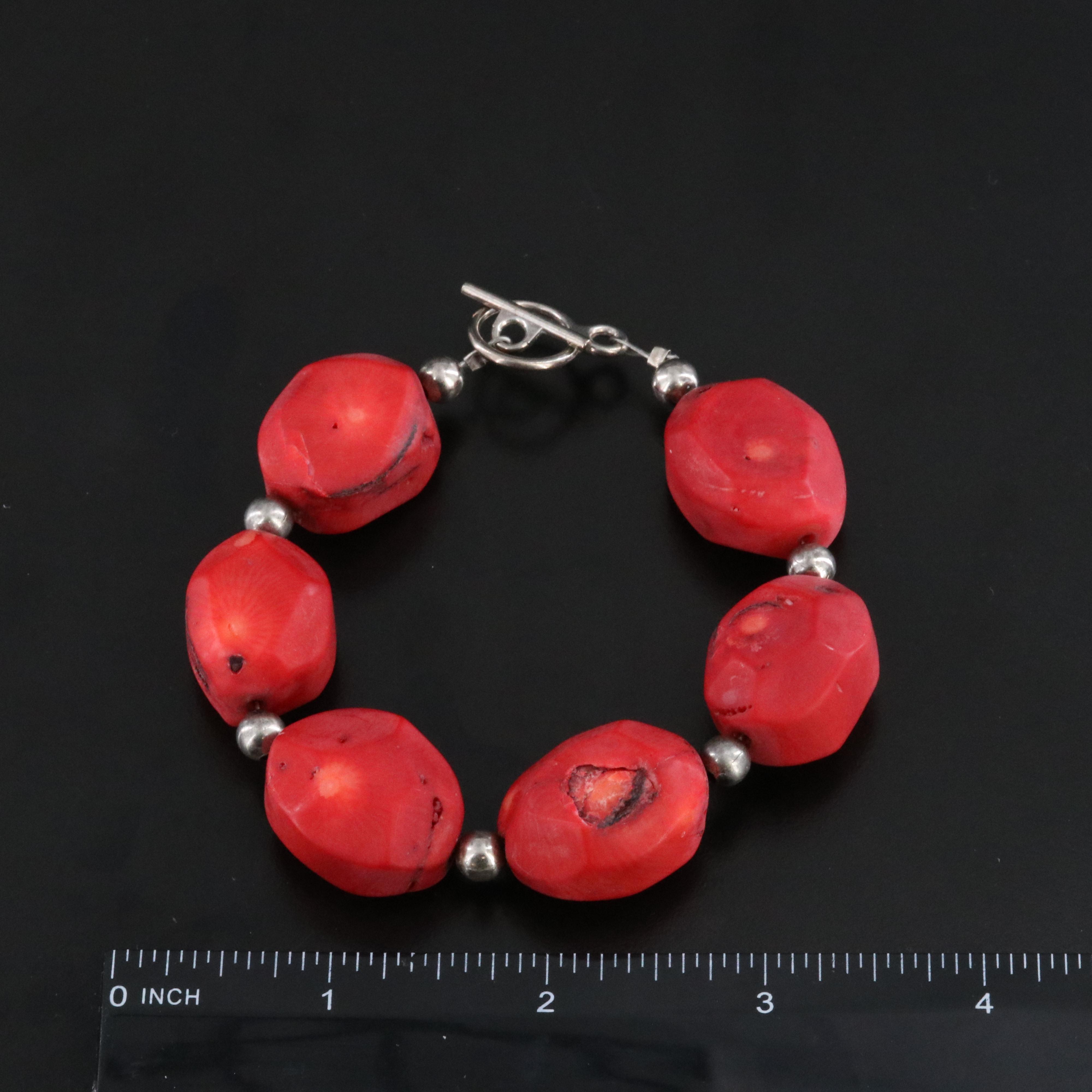 Coral Necklace and Bracelet Set