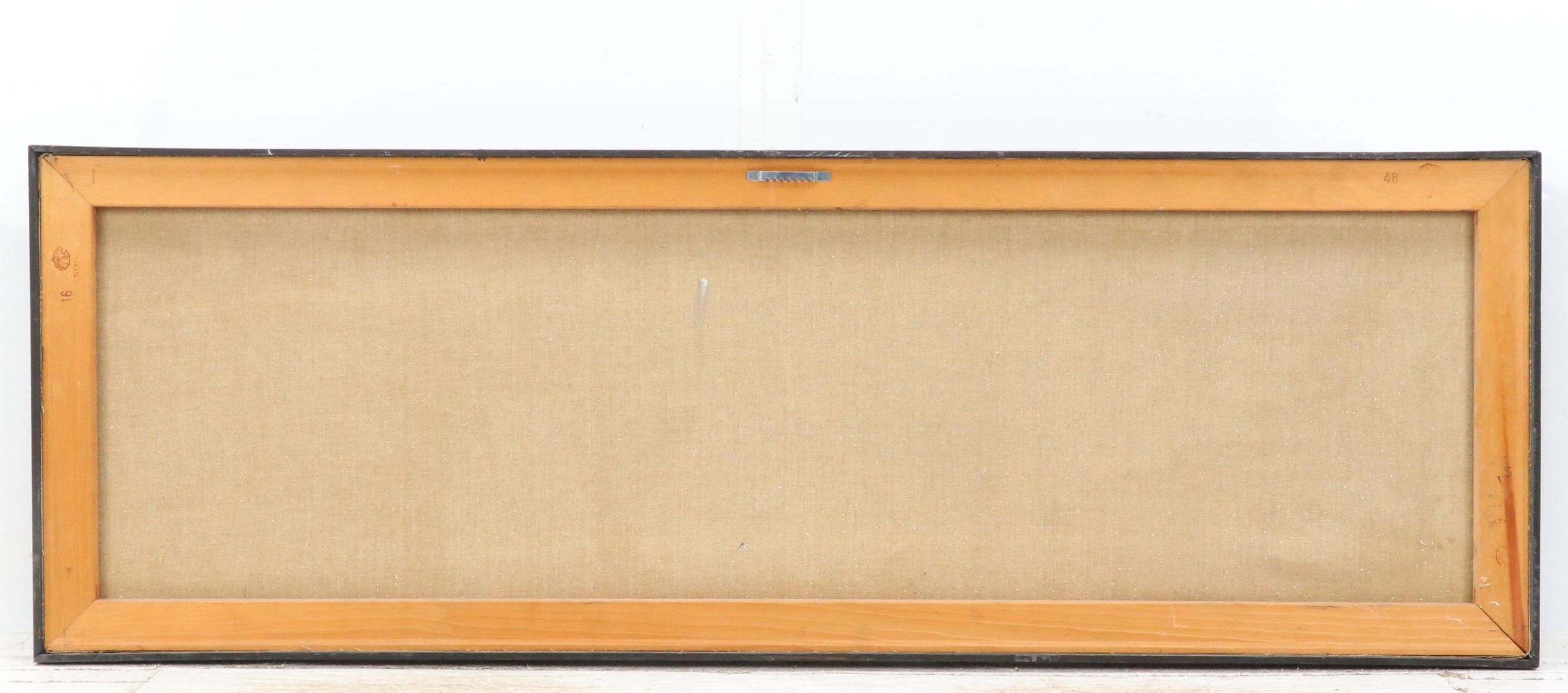 F. Barry Modernist Style Acrylic Painting of Formula 1 Racecars