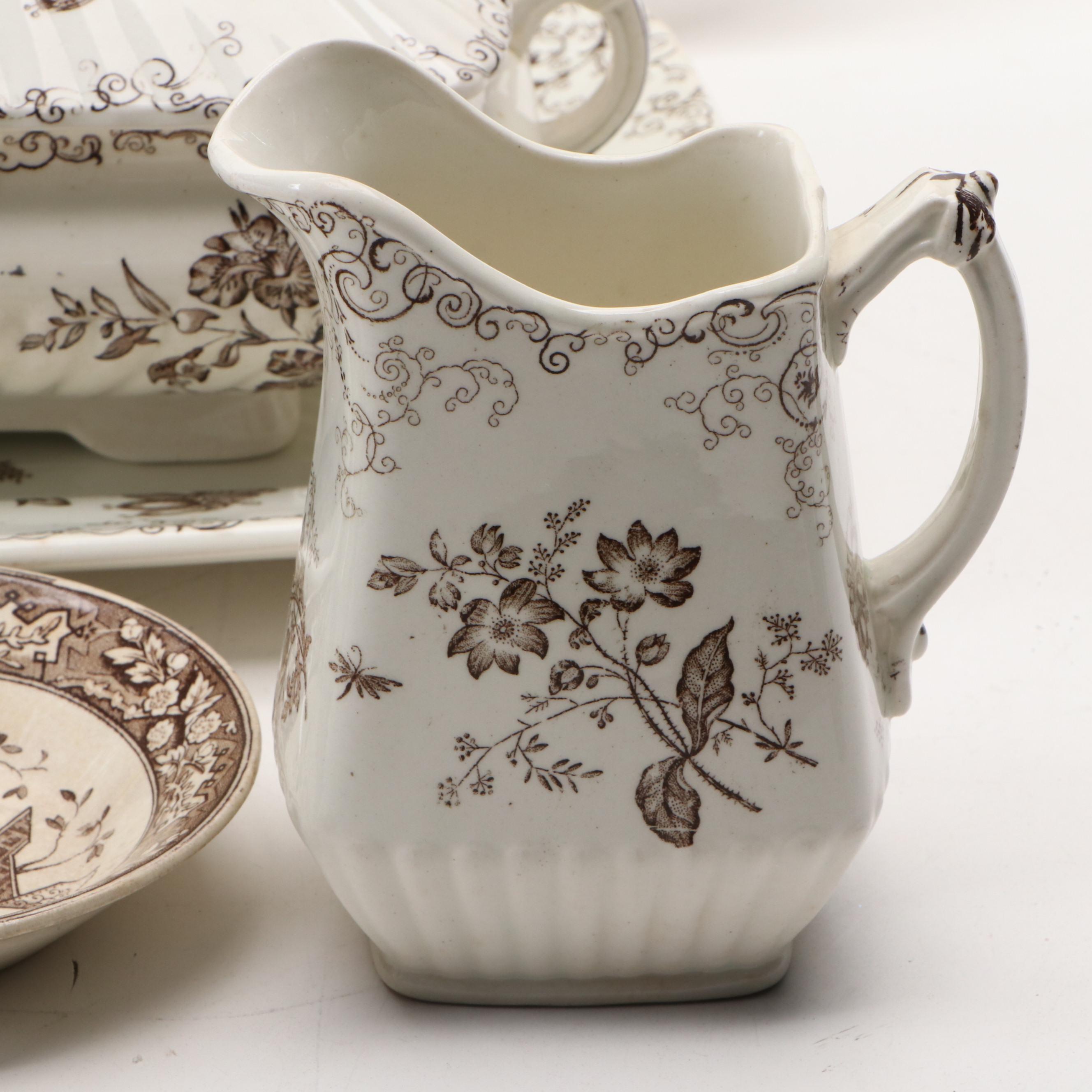 Powell, Bishop & Stonier "Chelsea" with Other English Transferware