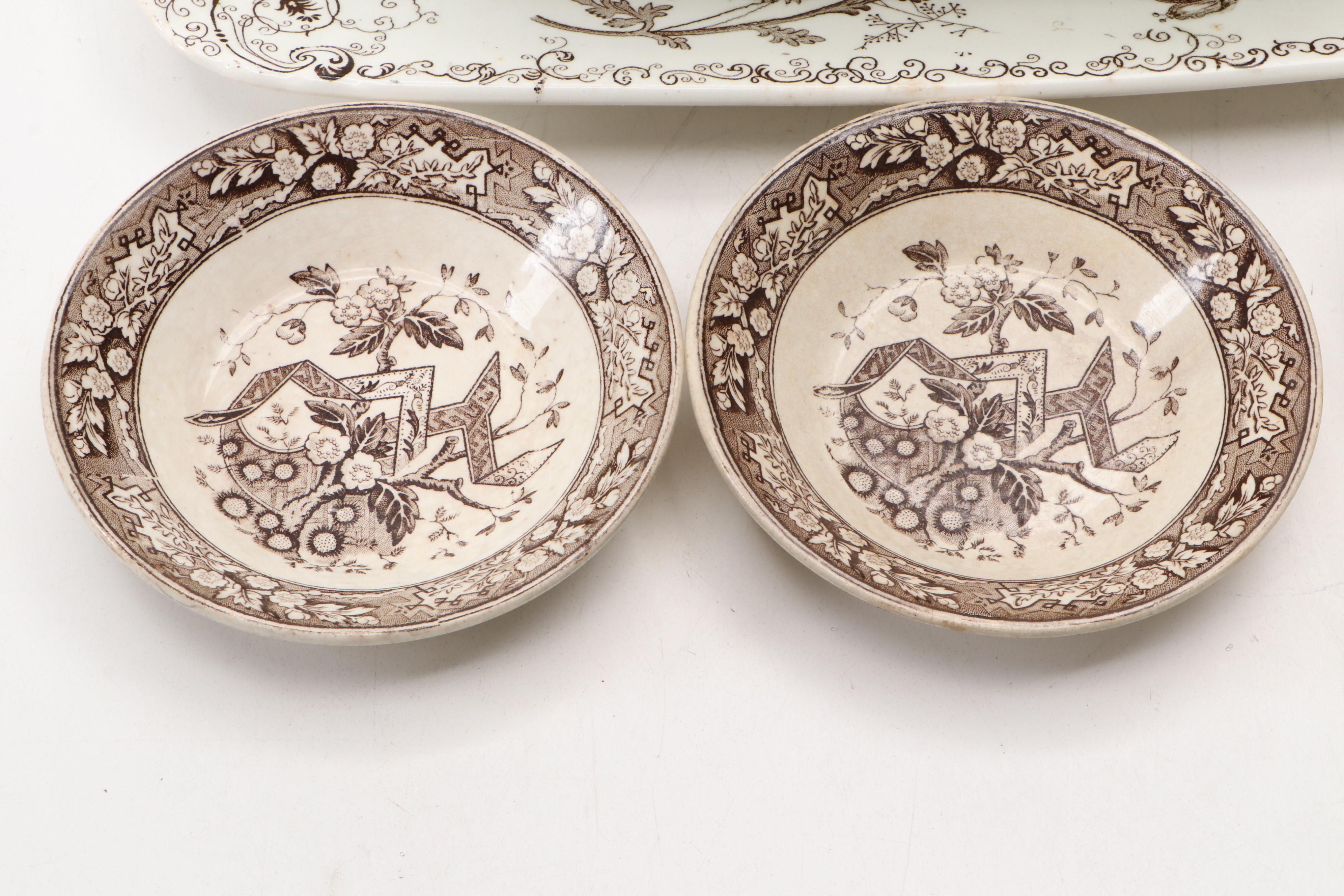 Powell, Bishop & Stonier "Chelsea" with Other English Transferware