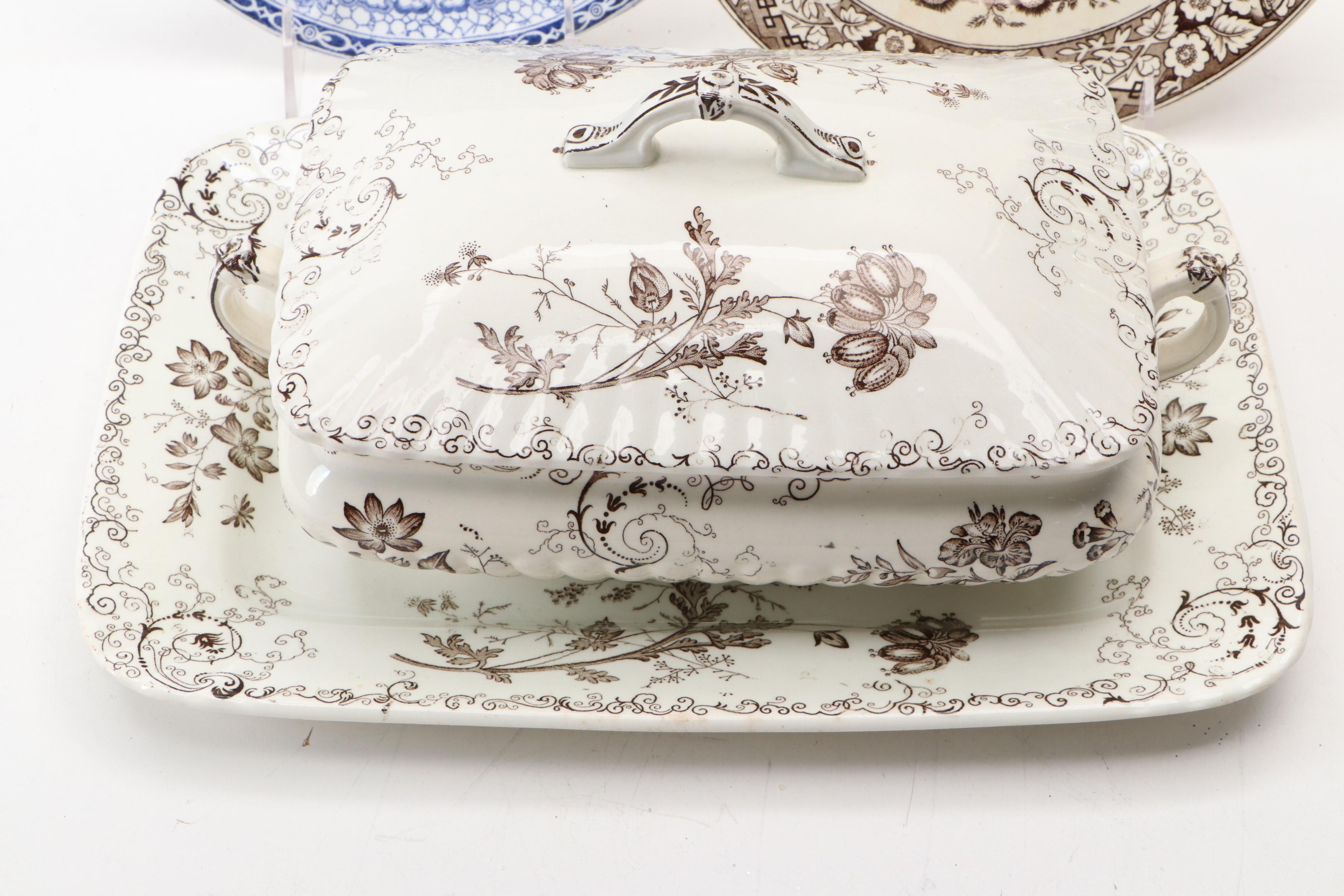 Powell, Bishop & Stonier "Chelsea" with Other English Transferware