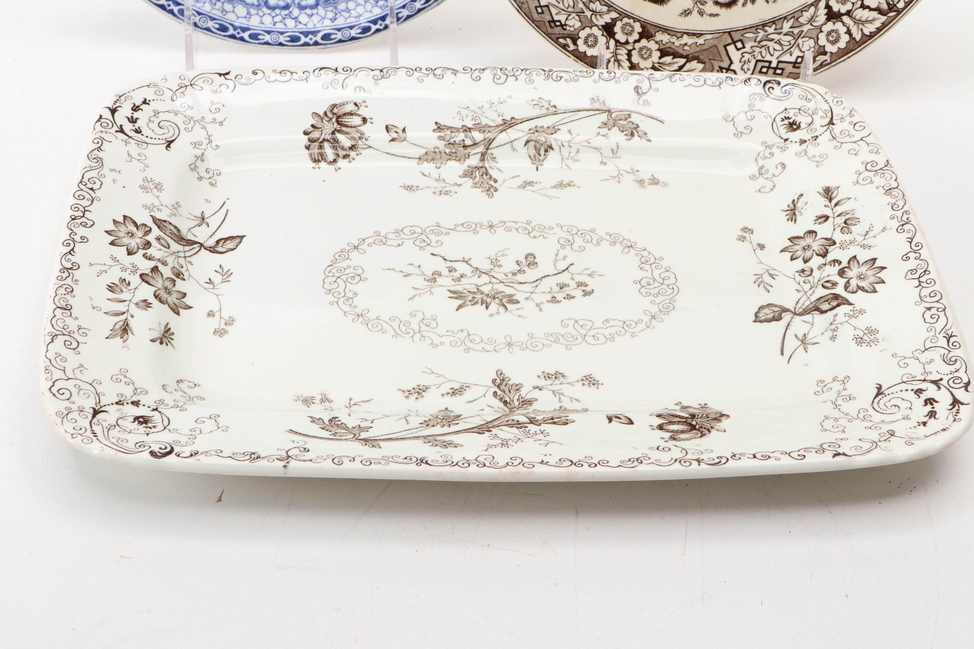 Powell, Bishop & Stonier "Chelsea" with Other English Transferware