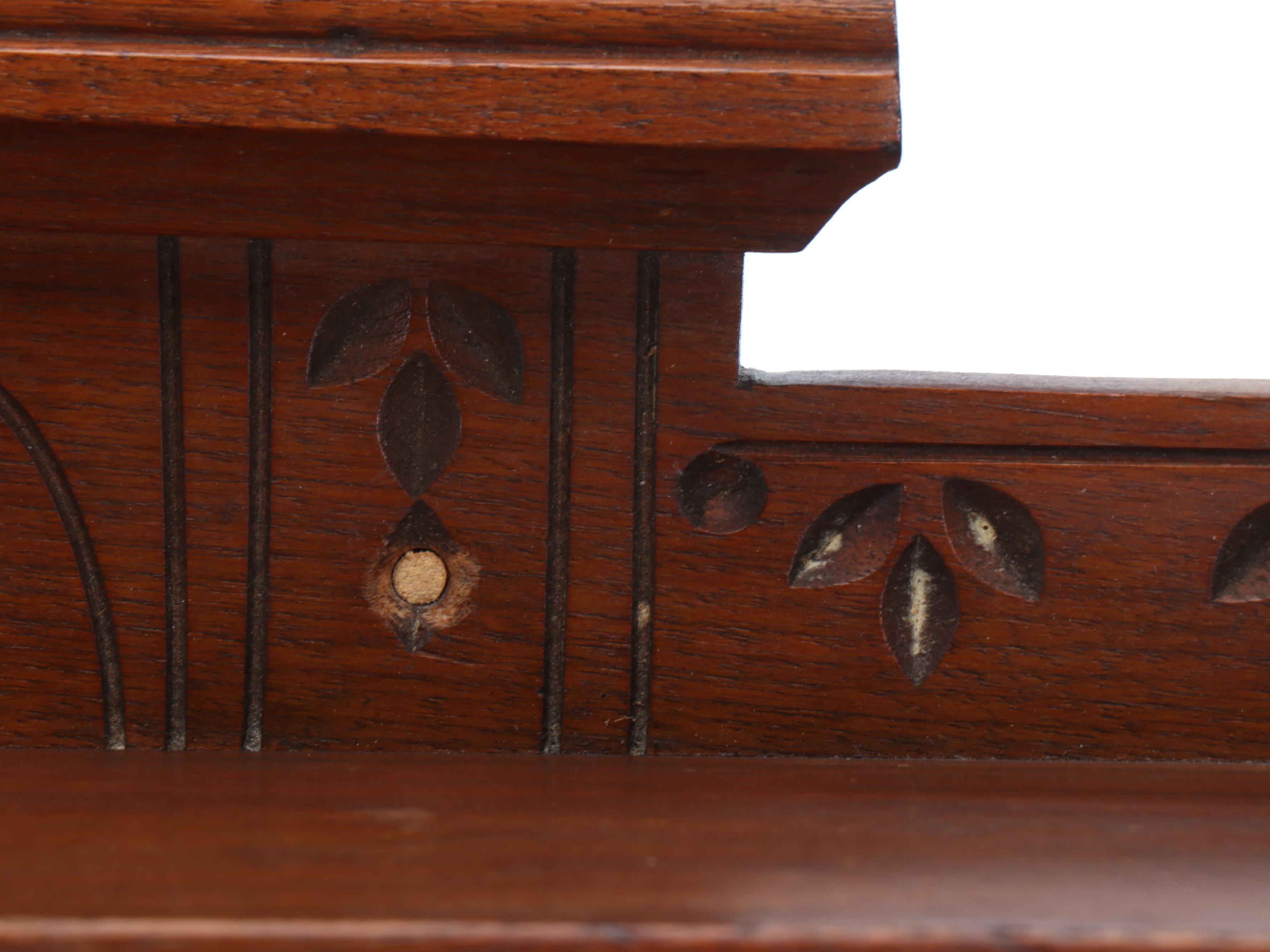 Victorian Eastlake Carved Walnut Sideboard Mirror