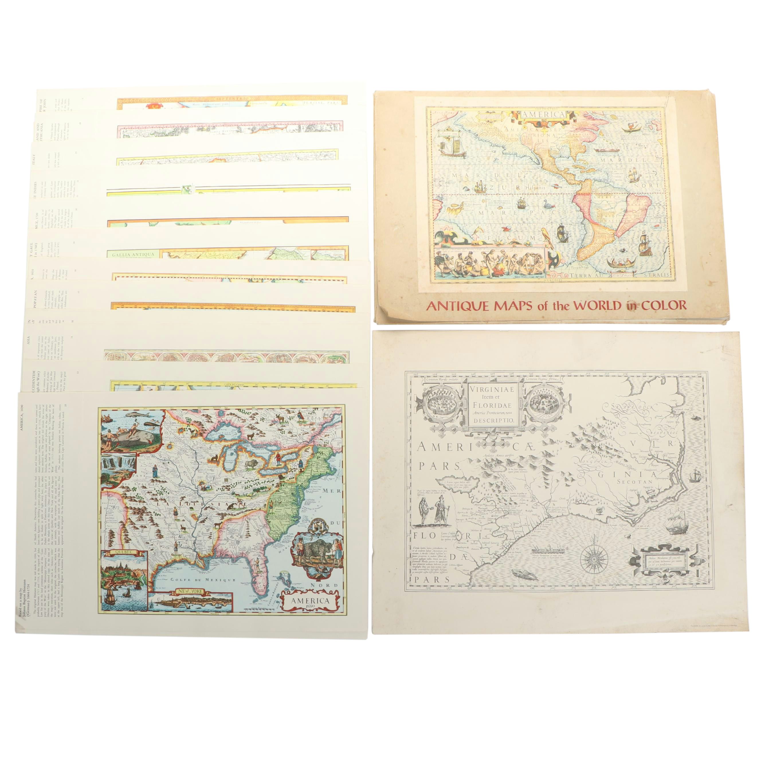 Reproduction Maps Featuring "Antique Maps of the World" by Sterling Publishing