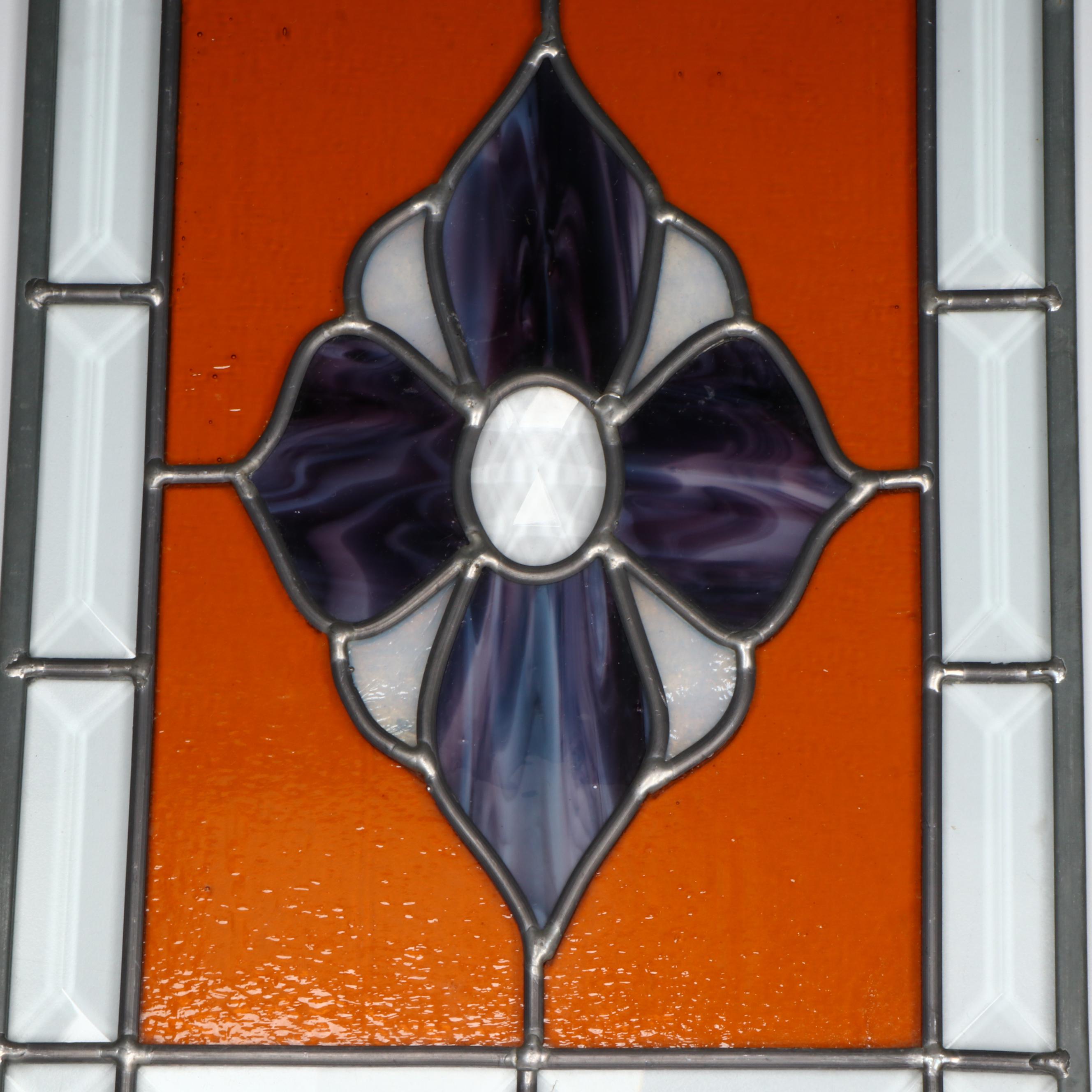 Stained and Slag Glass Floral Sun Catcher Panels
