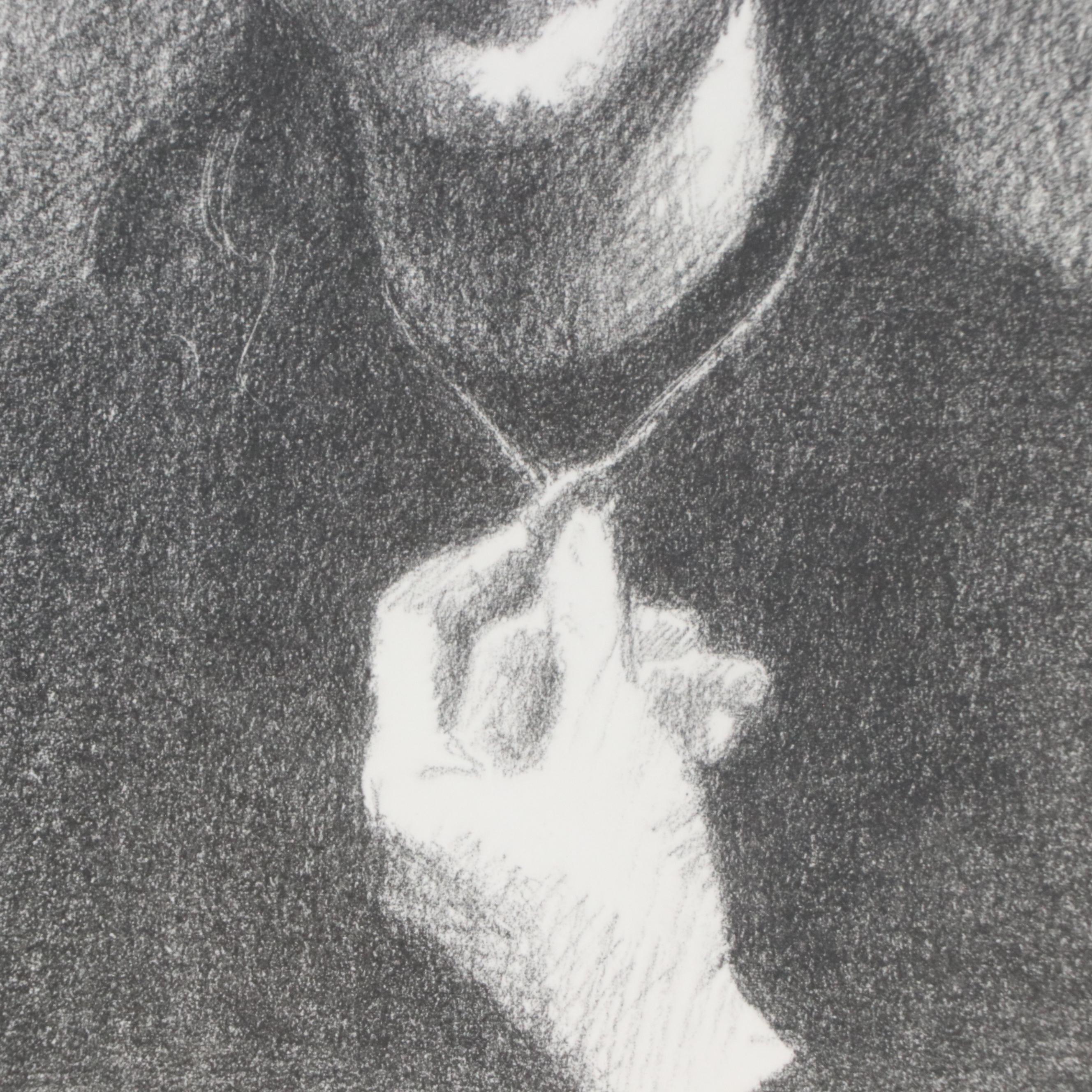 Raphael Soyer Lithograph of Woman With Necklace, Circa 1980