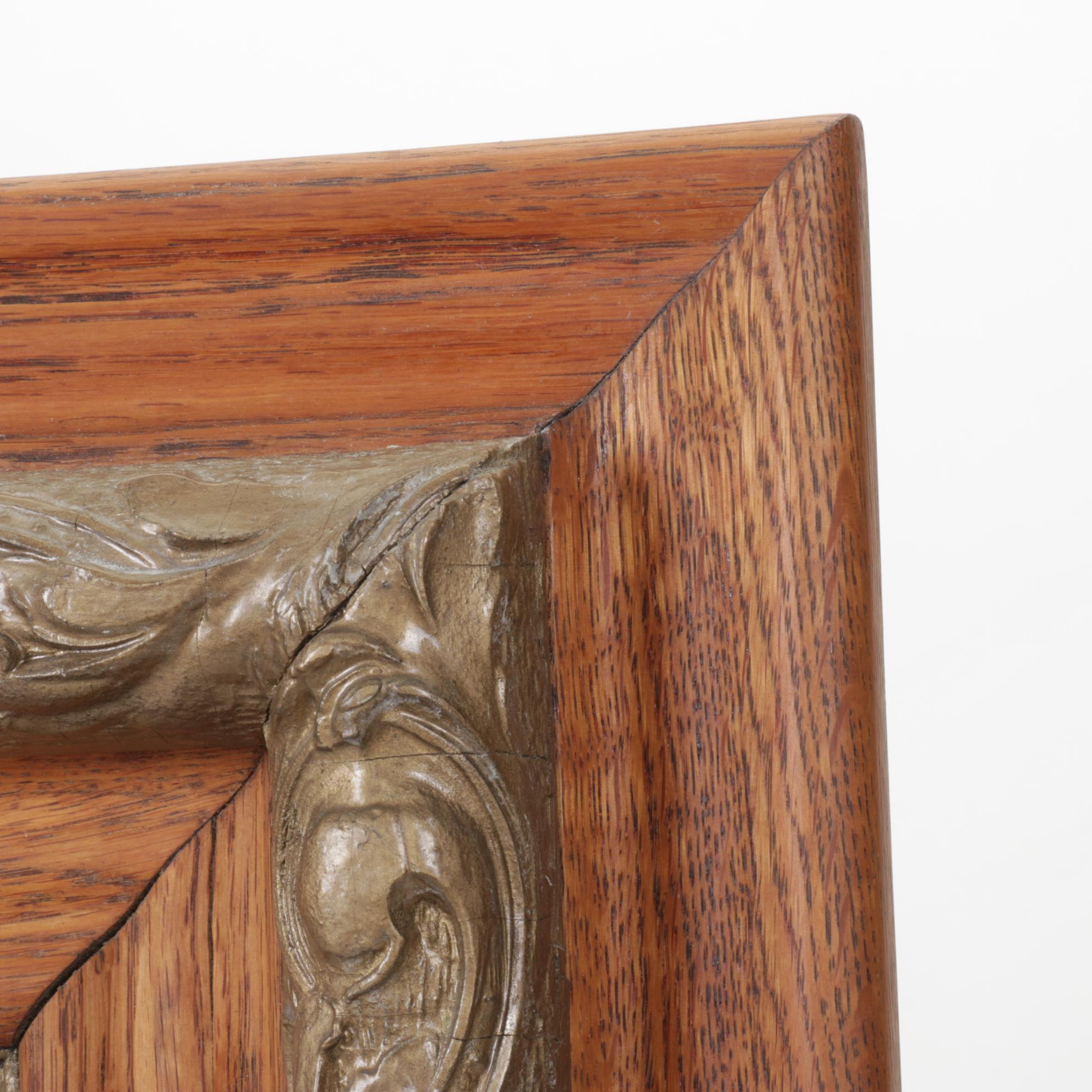 H.C. Walcott Impressionist Market and Horse Drawn Carriage Offset Lithograph