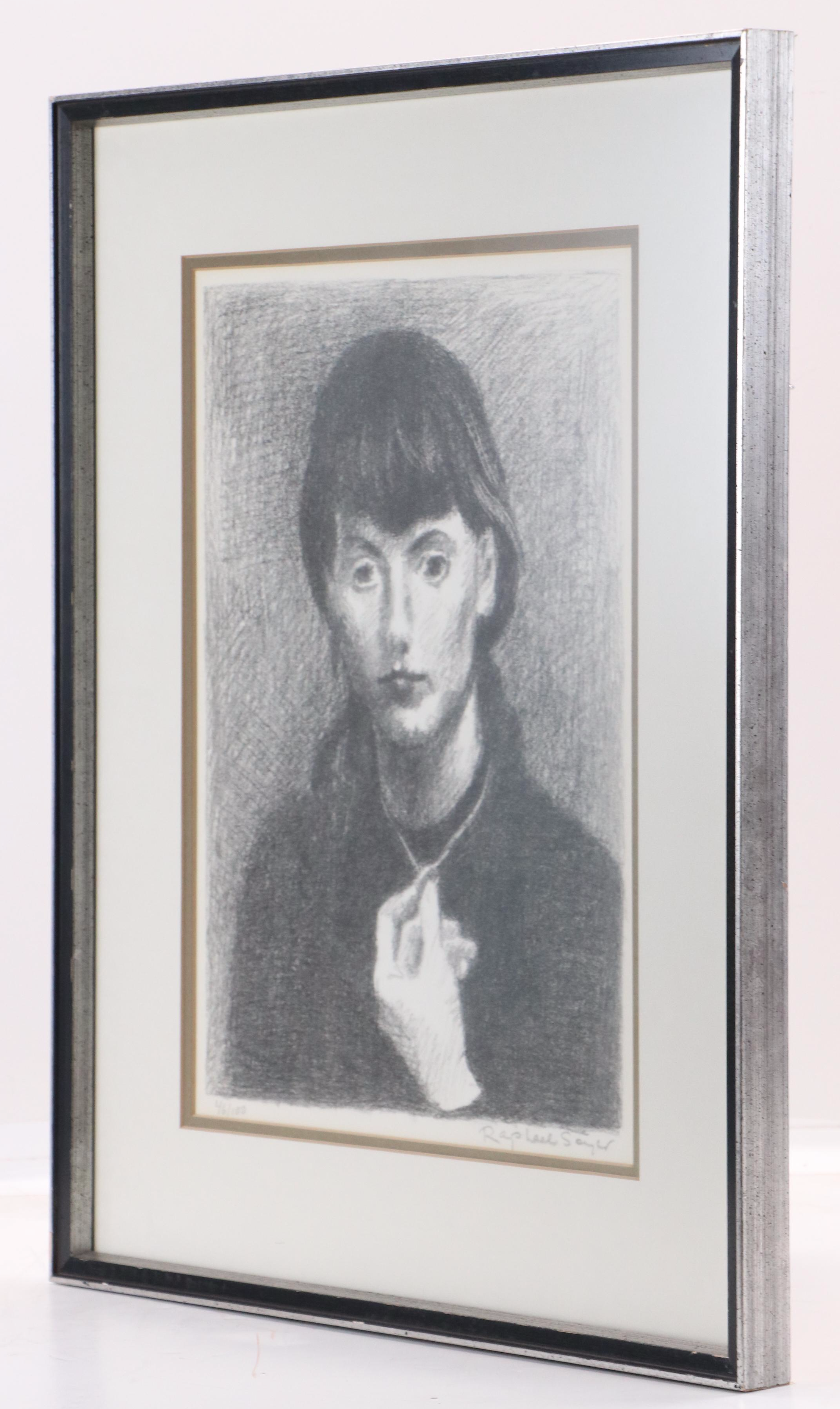 Raphael Soyer Lithograph of Woman With Necklace, Circa 1980