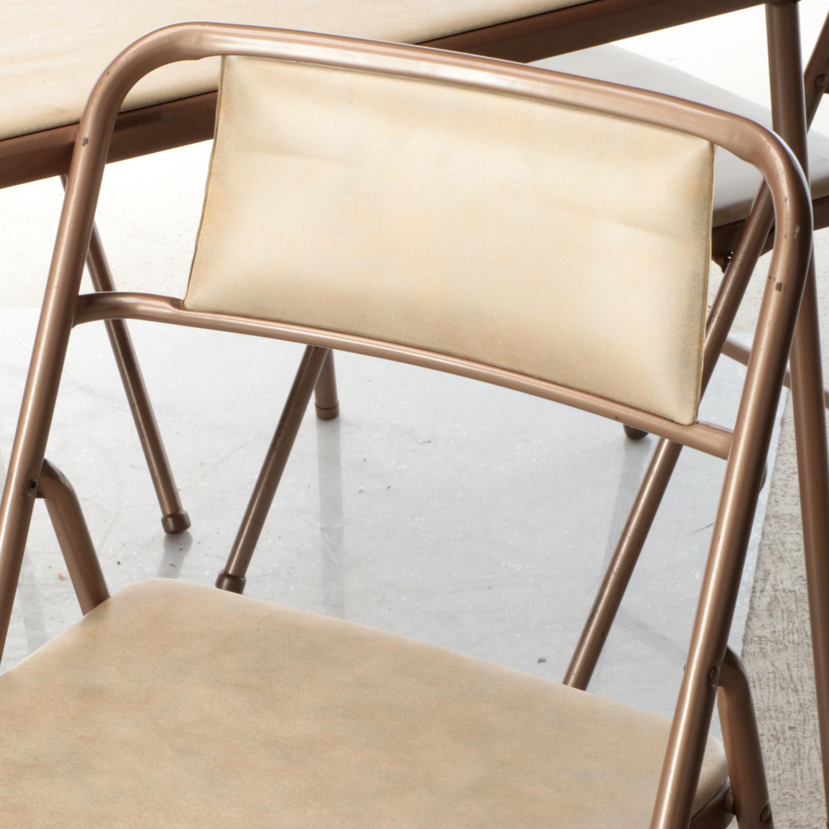 Cosco Vinyl and Metal Five-Piece Folding Table and Chairs Set