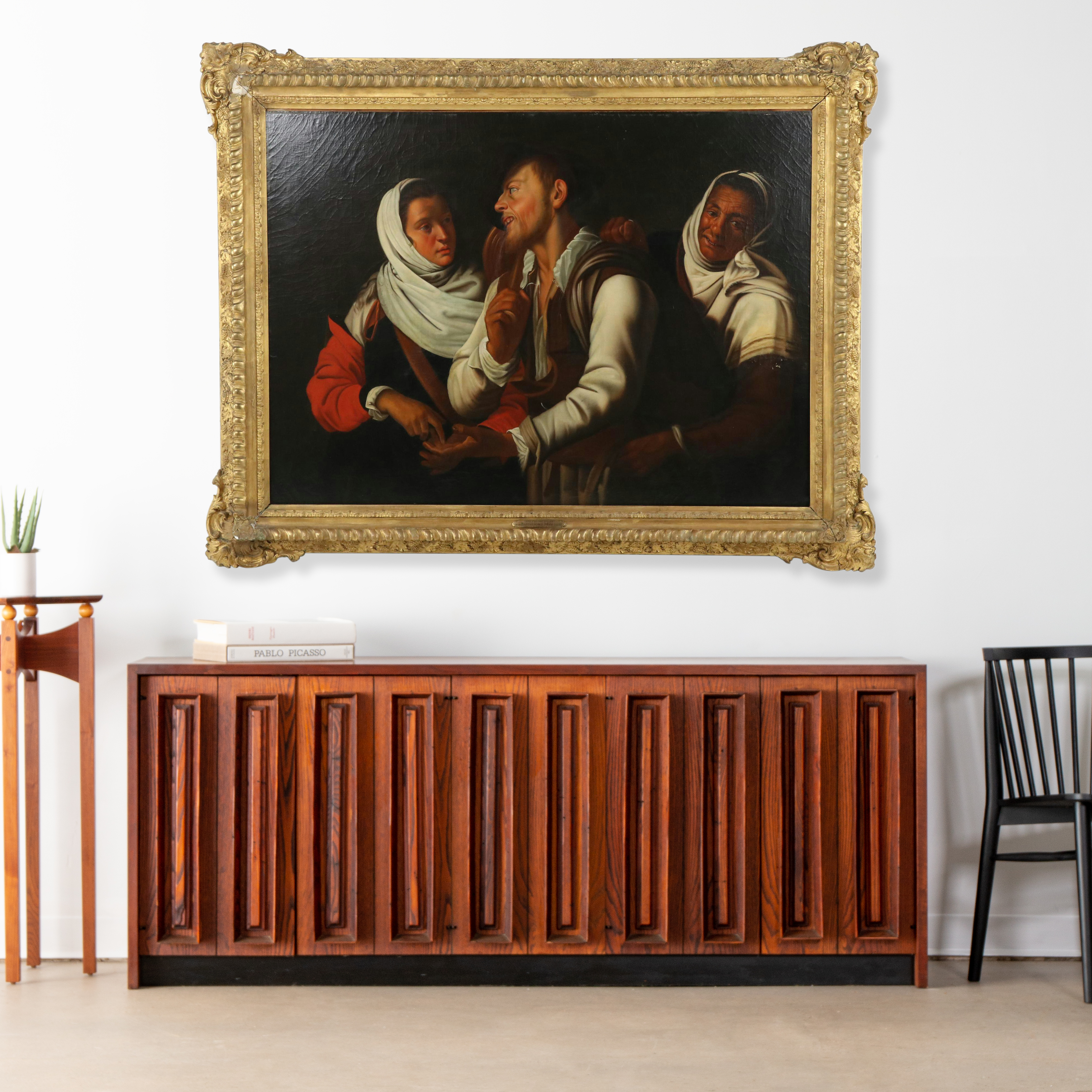 After Simon Vouet "The Fortune Teller" Oil Painting, 18th Century