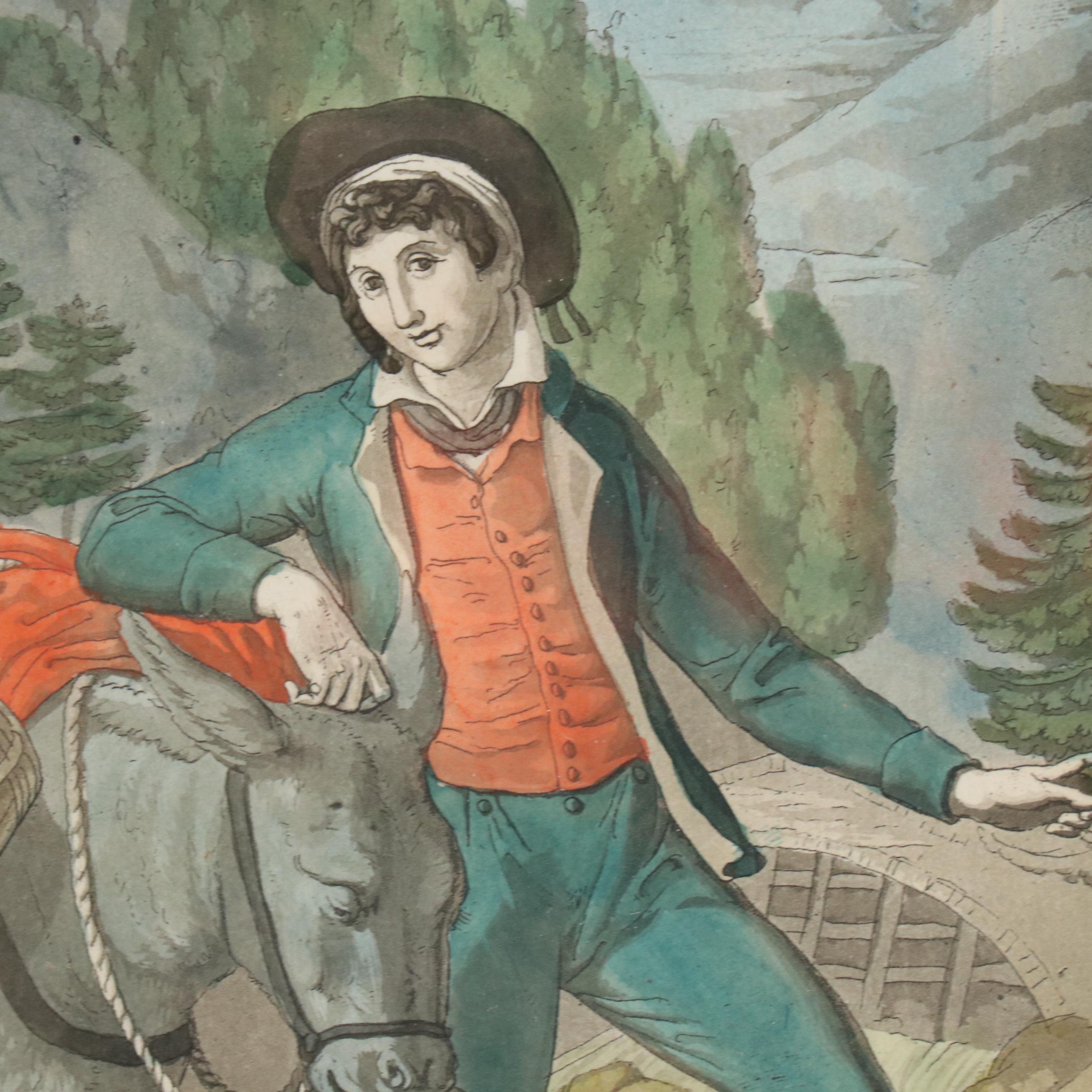 Hand-Colored Engravings of Swiss Costumes After Joseph Reinhart