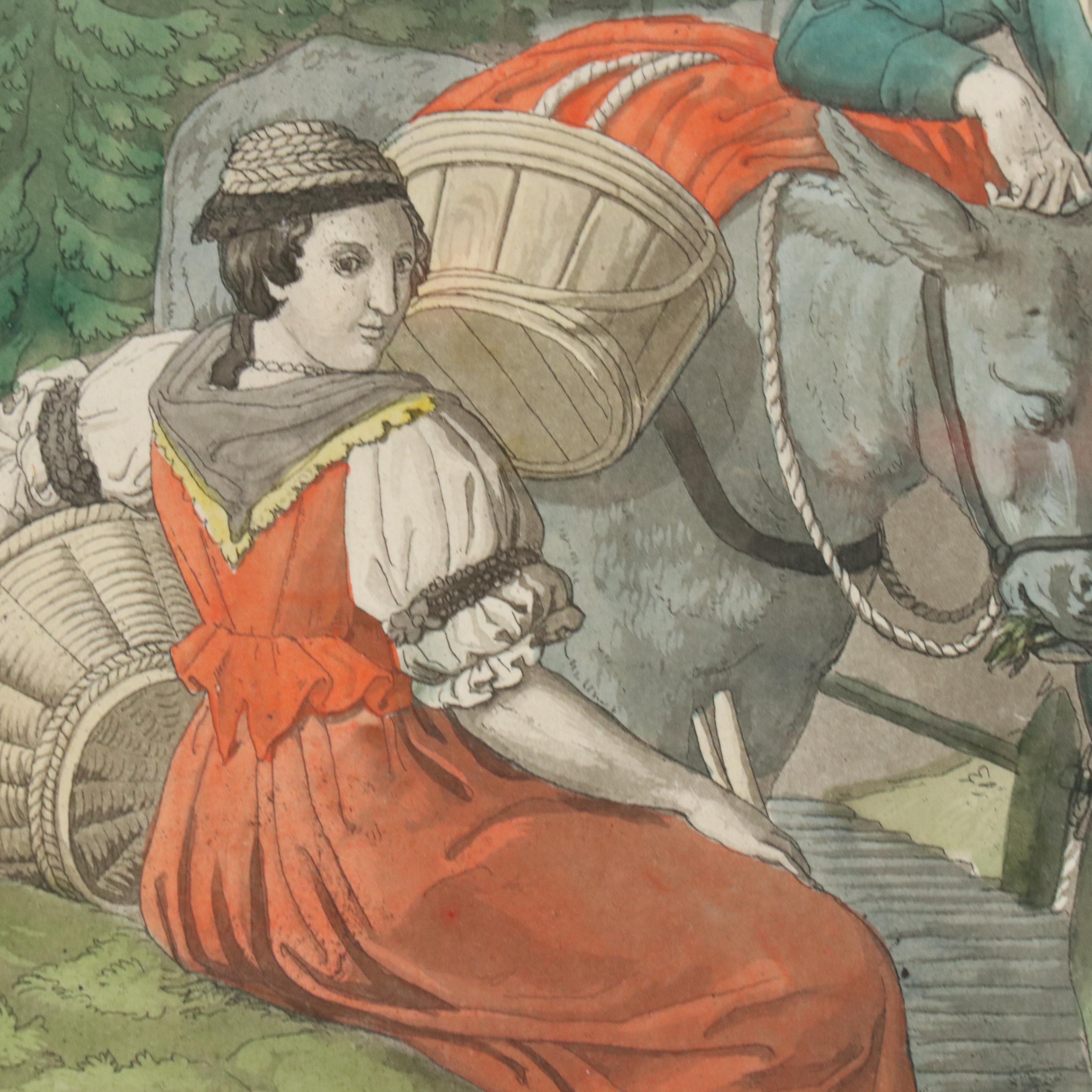 Hand-Colored Engravings of Swiss Costumes After Joseph Reinhart