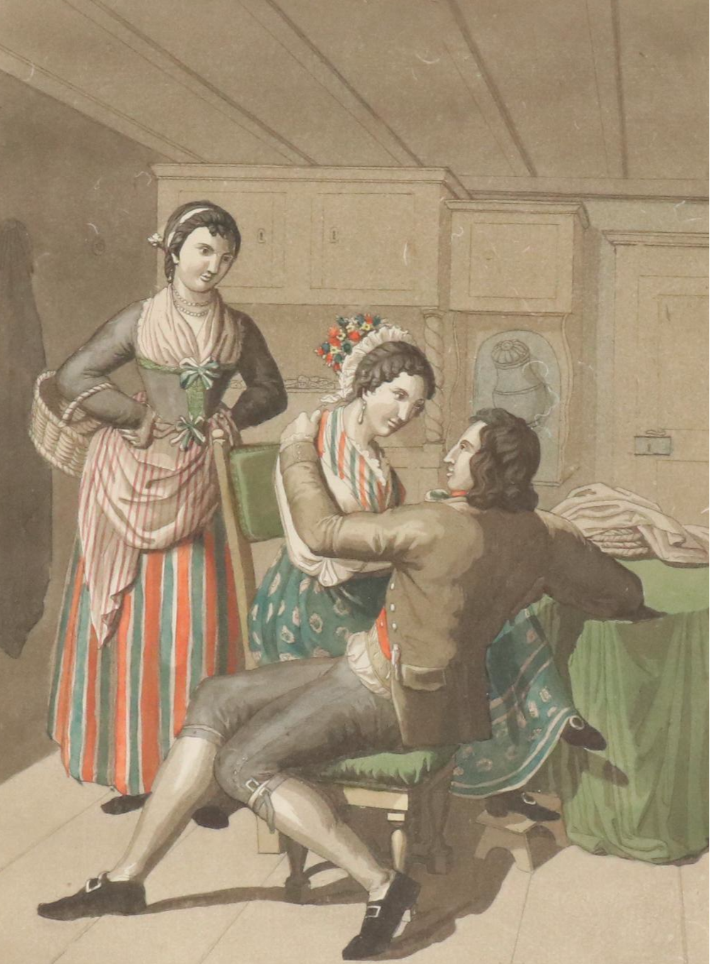 Hand-Colored Engravings of Swiss Costumes After Joseph Reinhart