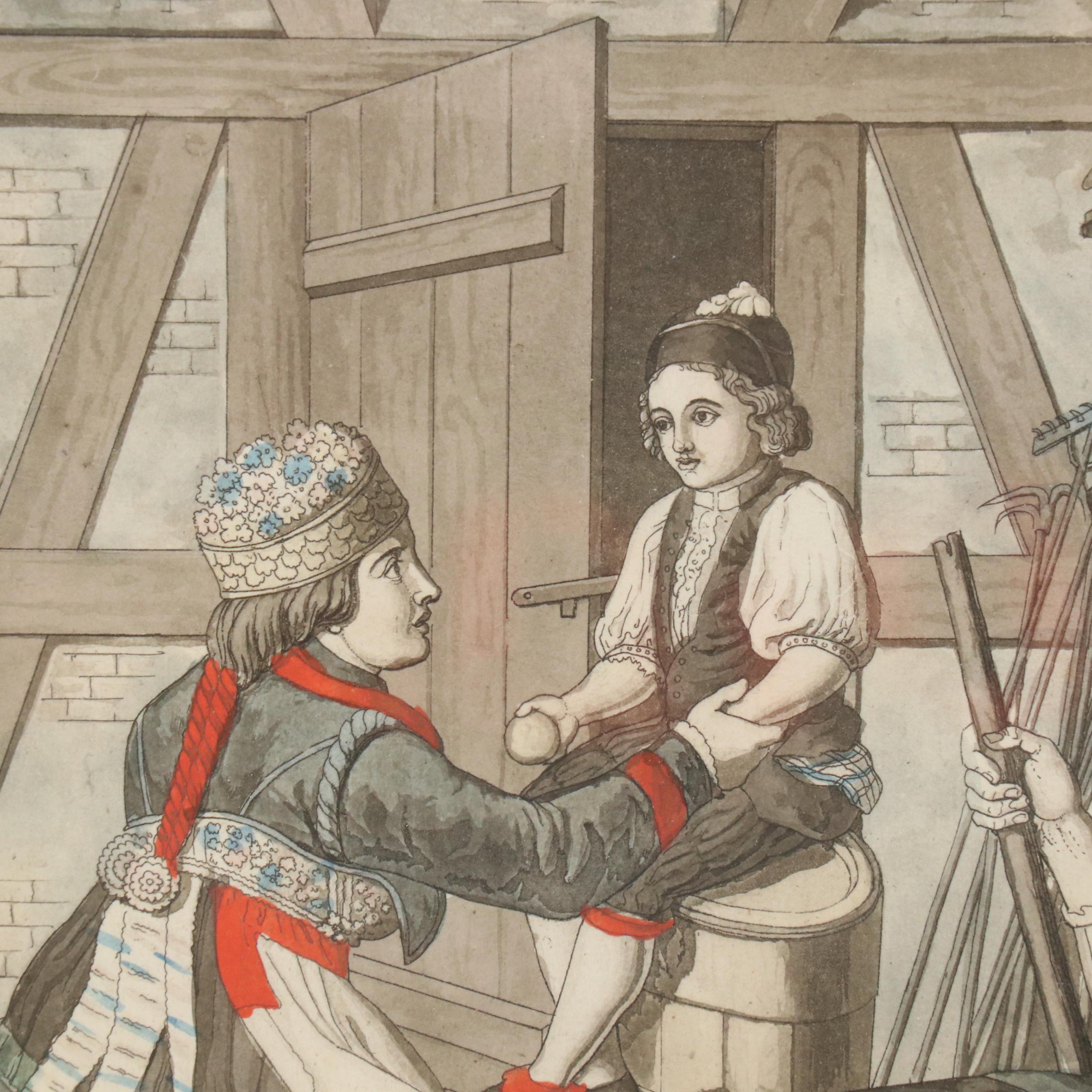 Hand-Colored Engravings of Swiss Costumes After Joseph Reinhart