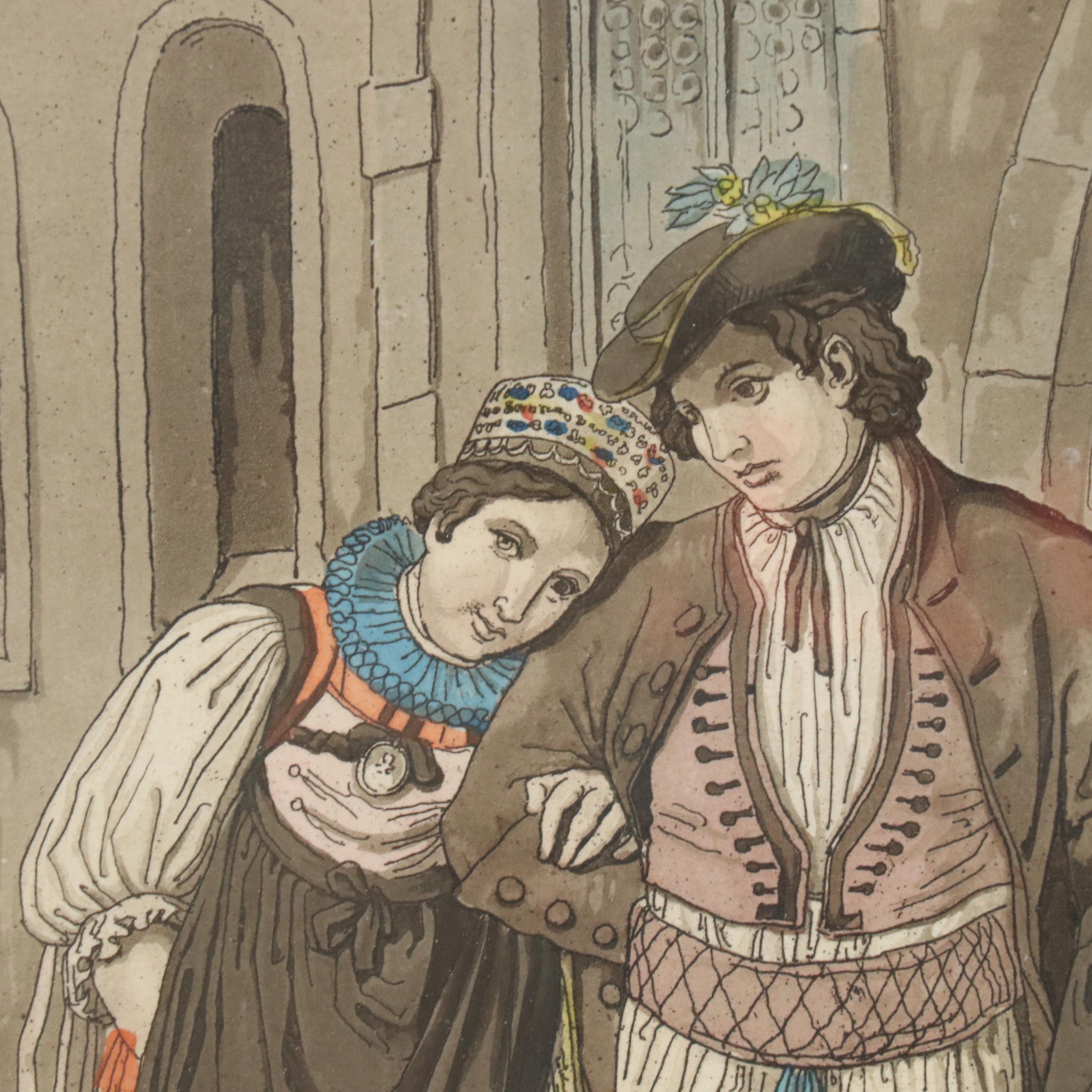 Hand-Colored Engravings of Swiss Costumes After Joseph Reinhart