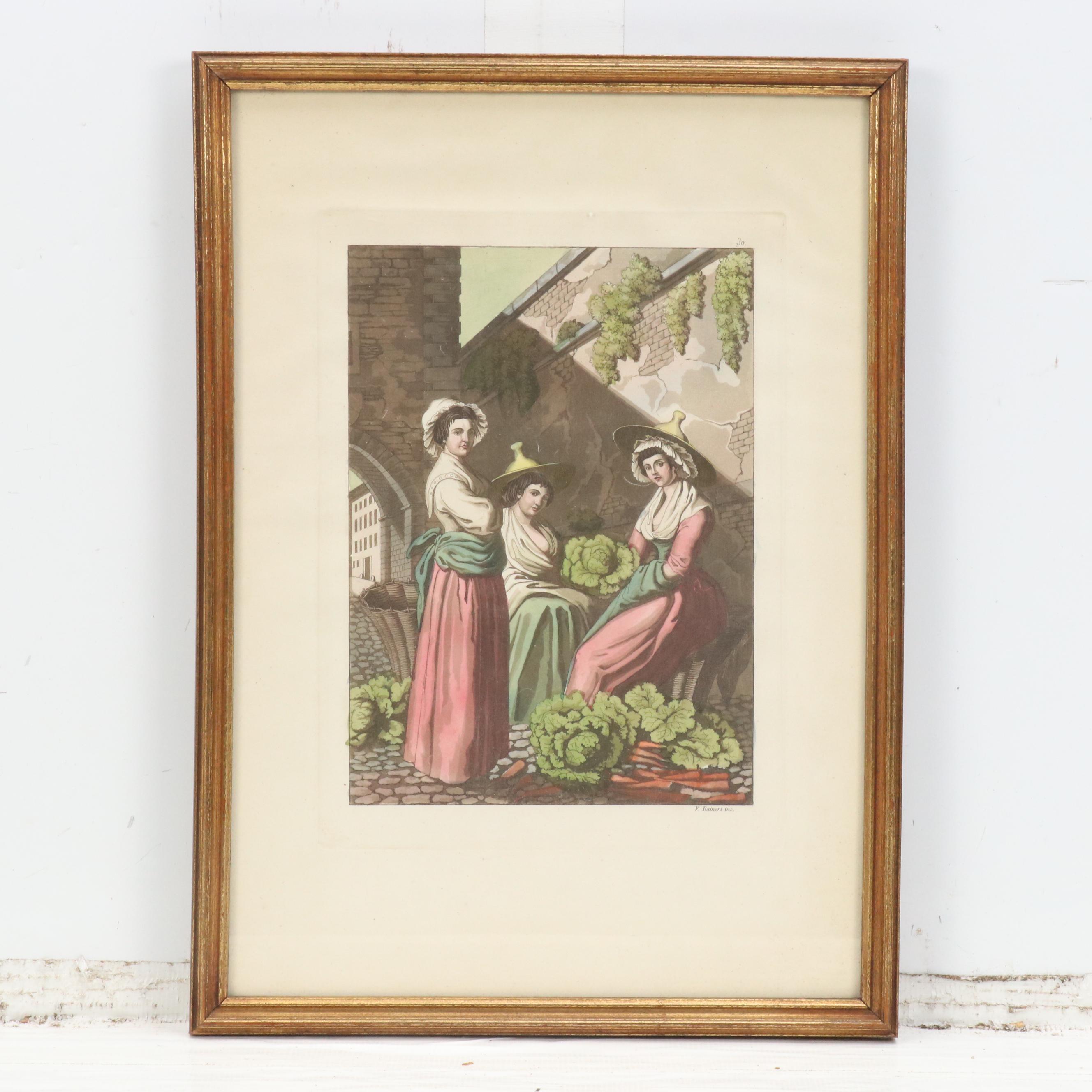 Hand-Colored Engravings of Swiss Costumes After Joseph Reinhart