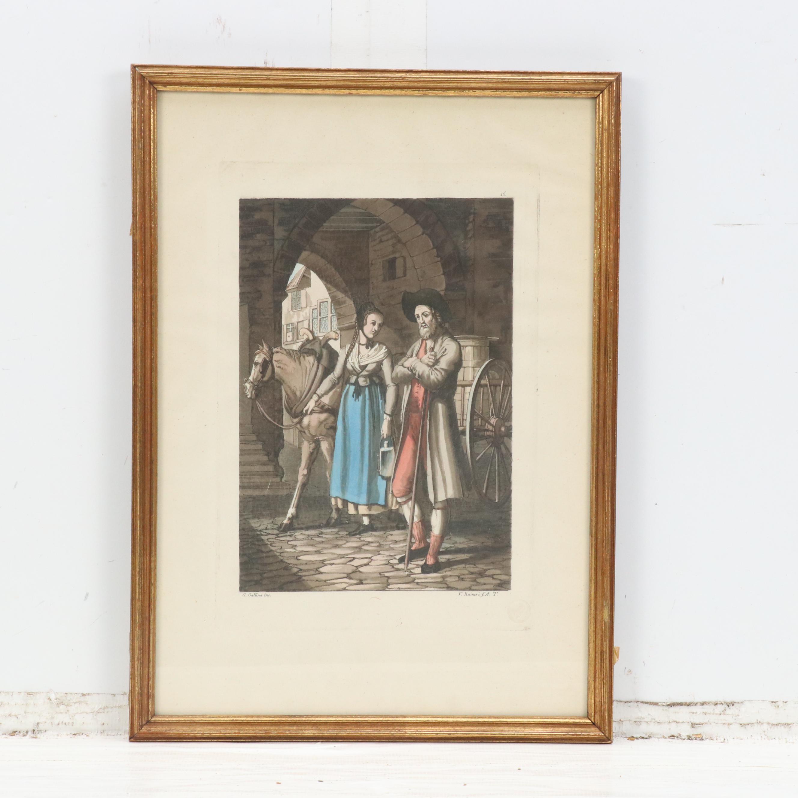 Hand-Colored Engravings of Swiss Costumes After Joseph Reinhart