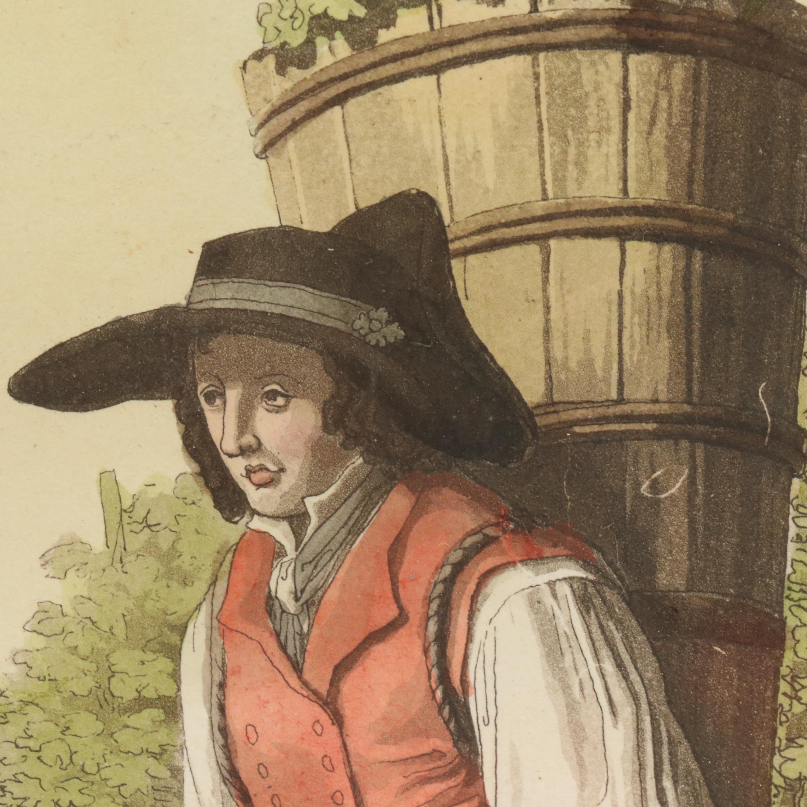 Hand-Colored Engravings of Swiss Costumes After Joseph Reinhart