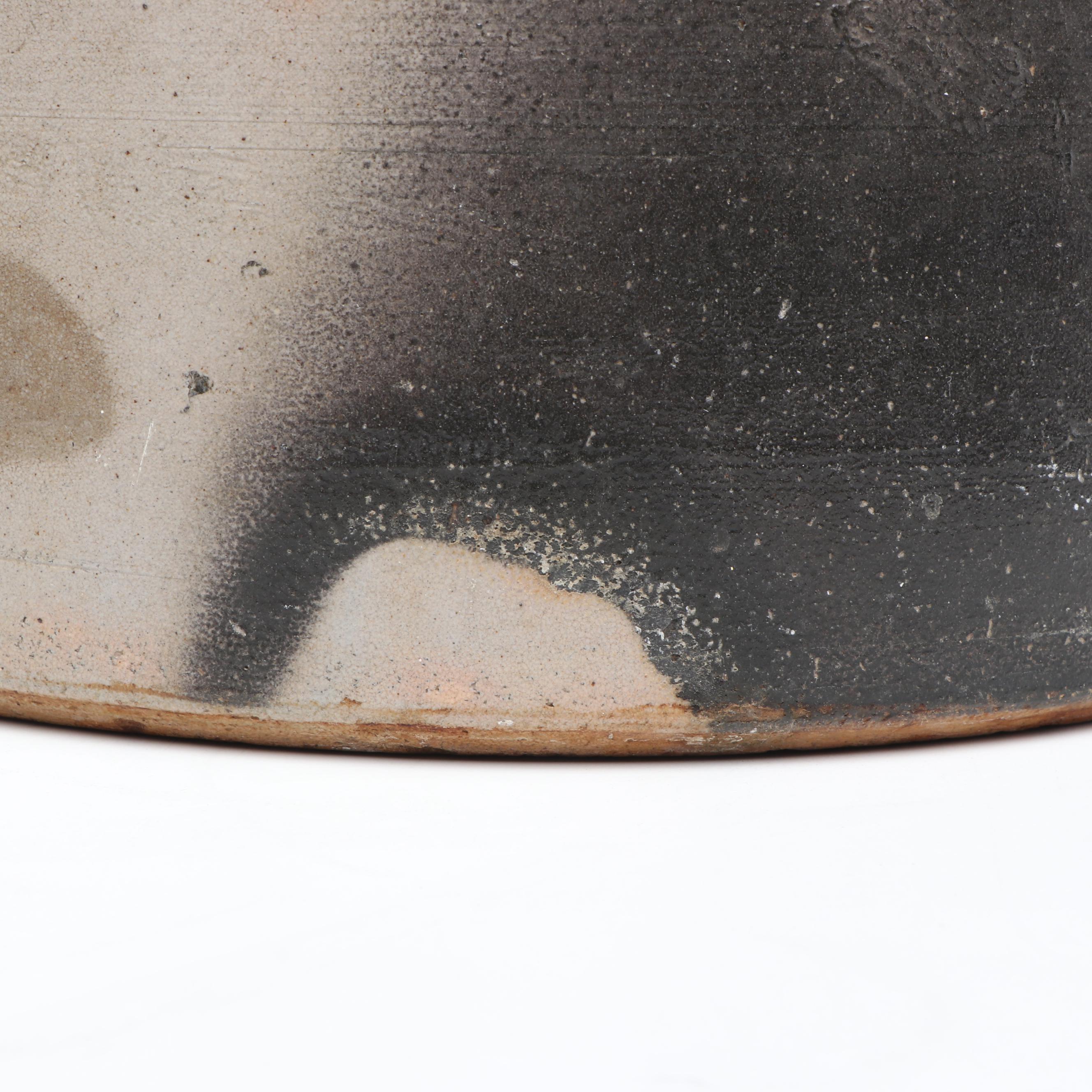 New York Stoneware Three Gallon Stoneware Crock with Freehand Cobalt Bird