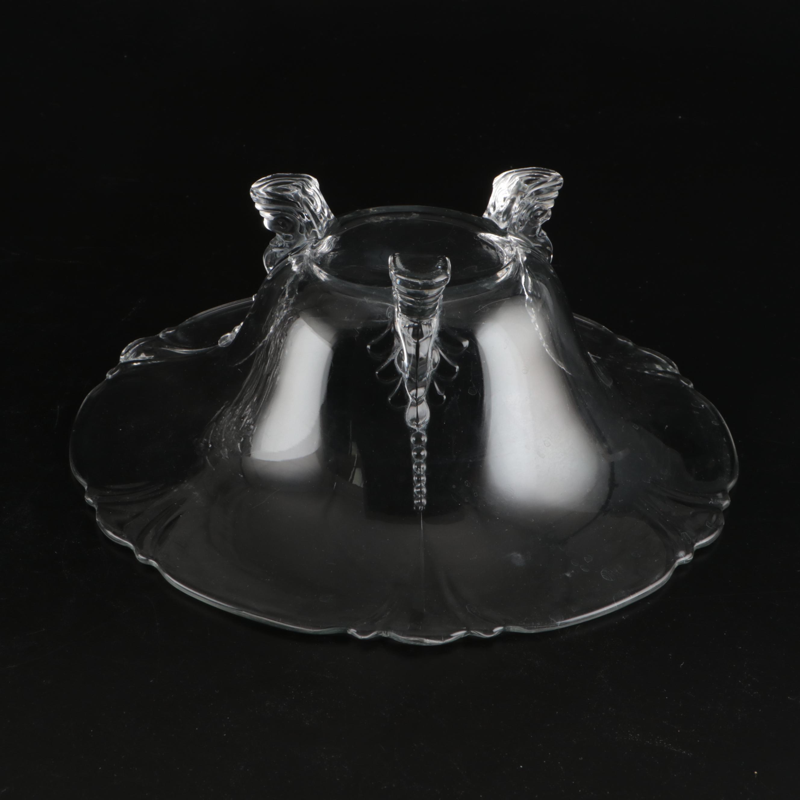 Cambridge Glass Epergne with Pressed Glass Centerpiece Bowl