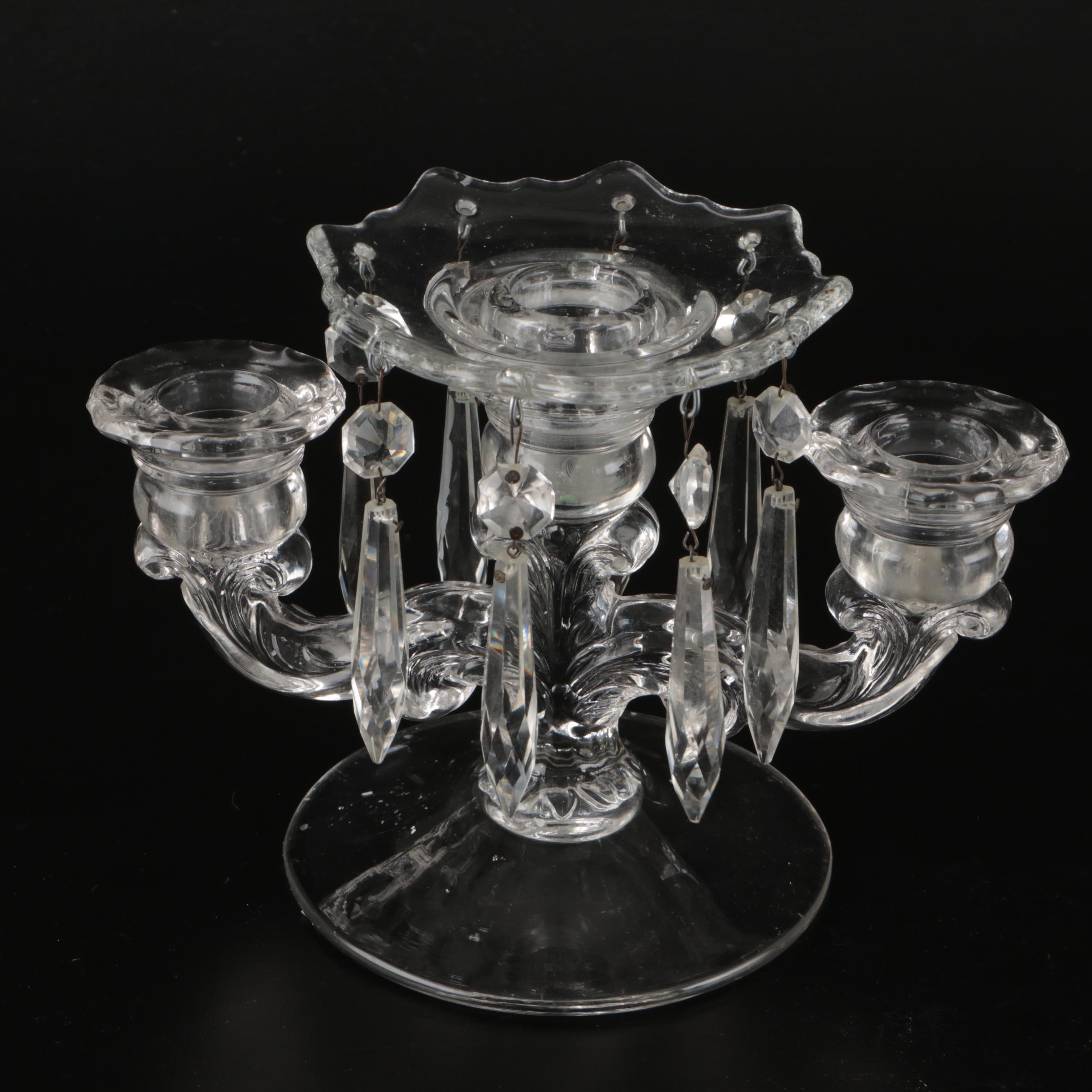 Cambridge Glass Epergne with Pressed Glass Centerpiece Bowl