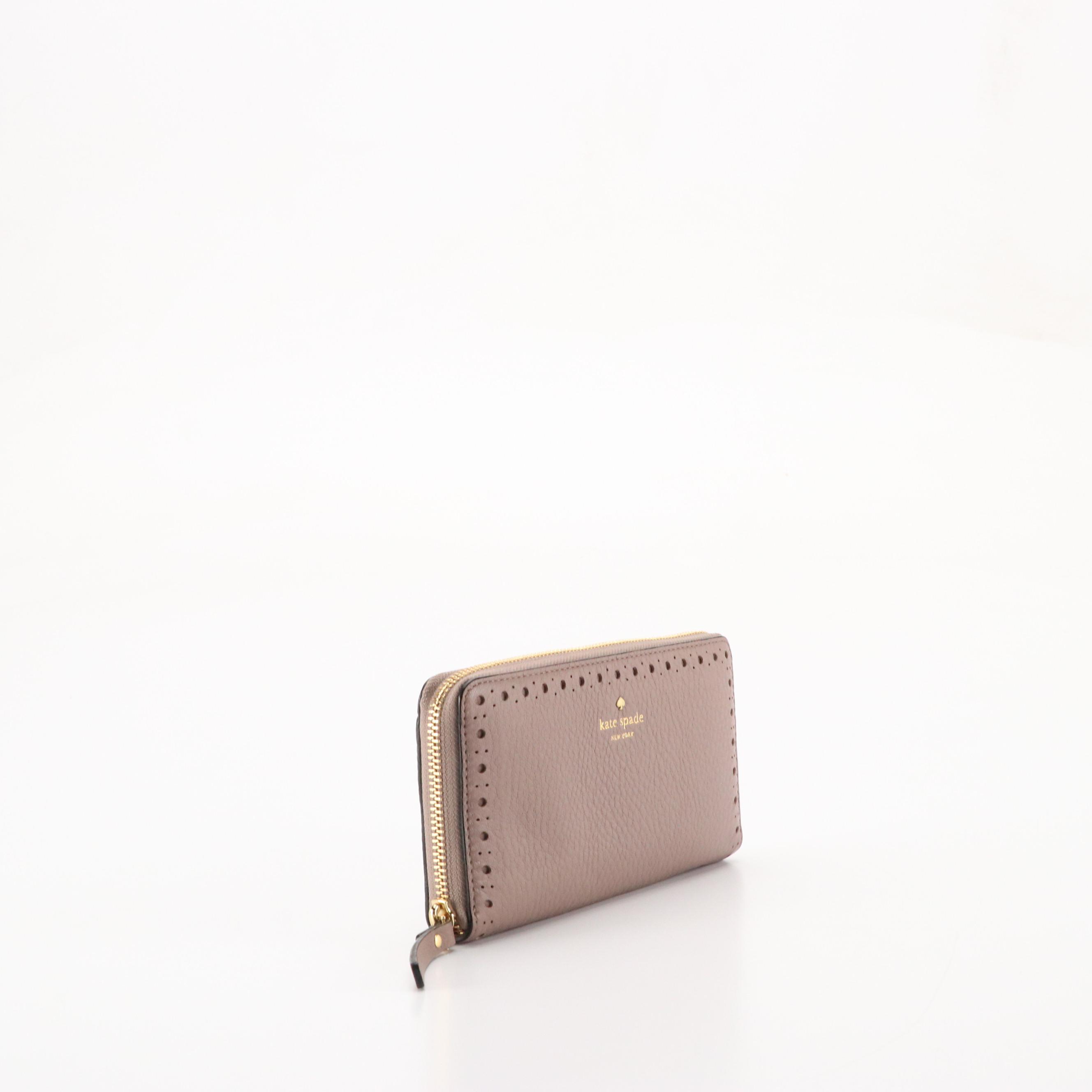 Kate Spade James Street Zip Around Wallet in Grained Calfskin Leather