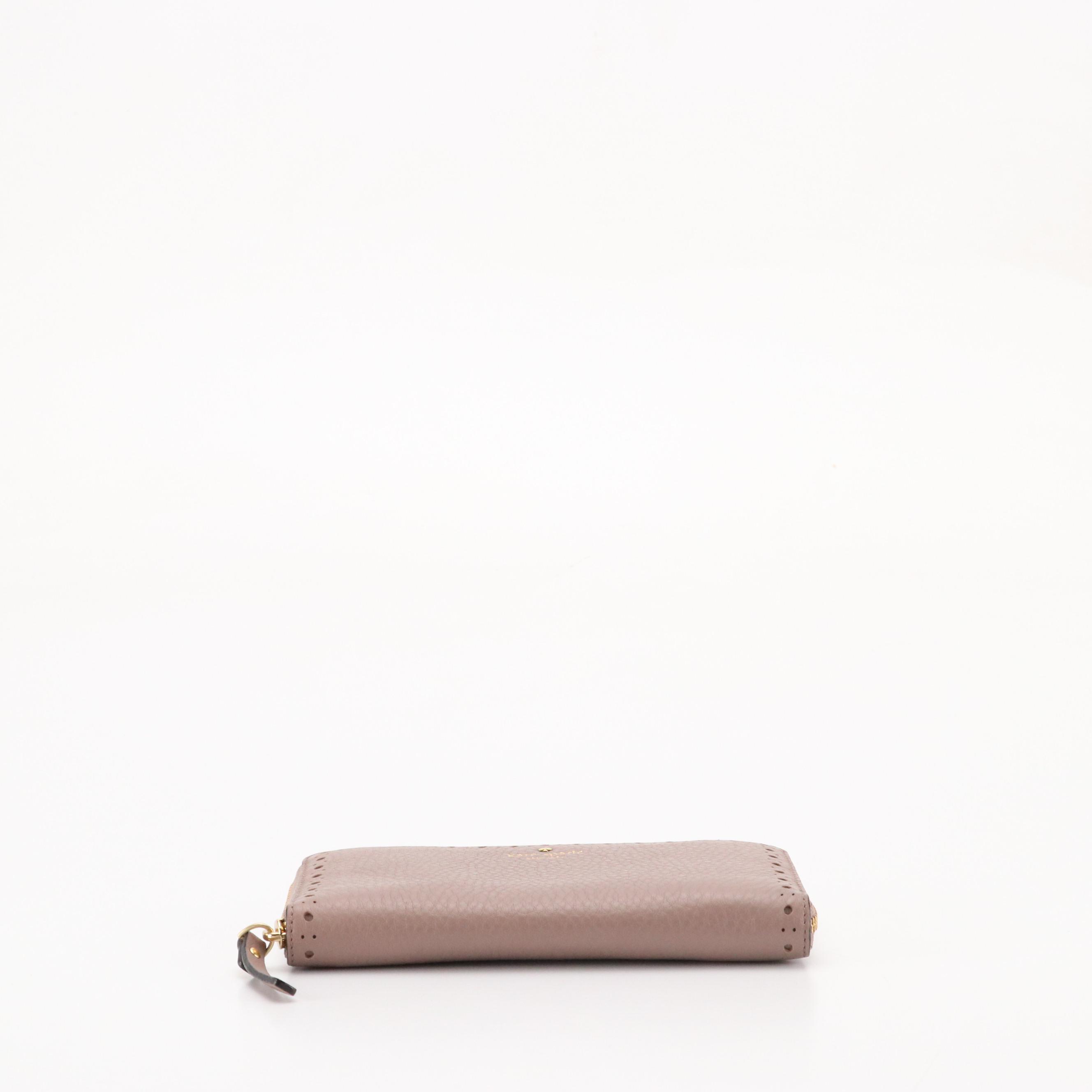 Kate Spade James Street Zip Around Wallet in Grained Calfskin Leather