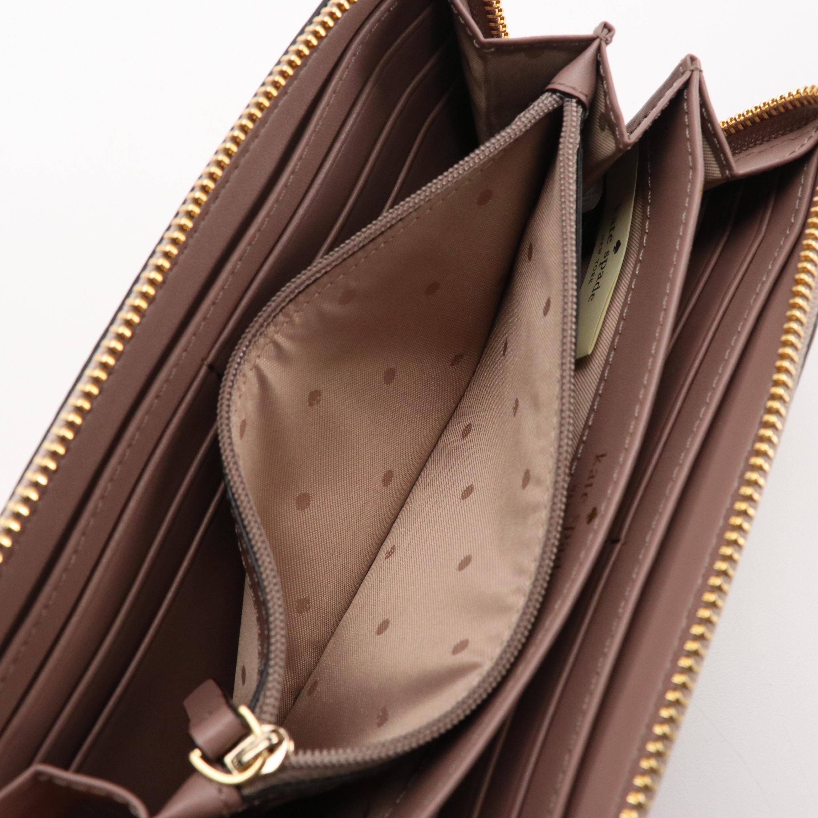 Kate Spade James Street Zip Around Wallet in Grained Calfskin Leather