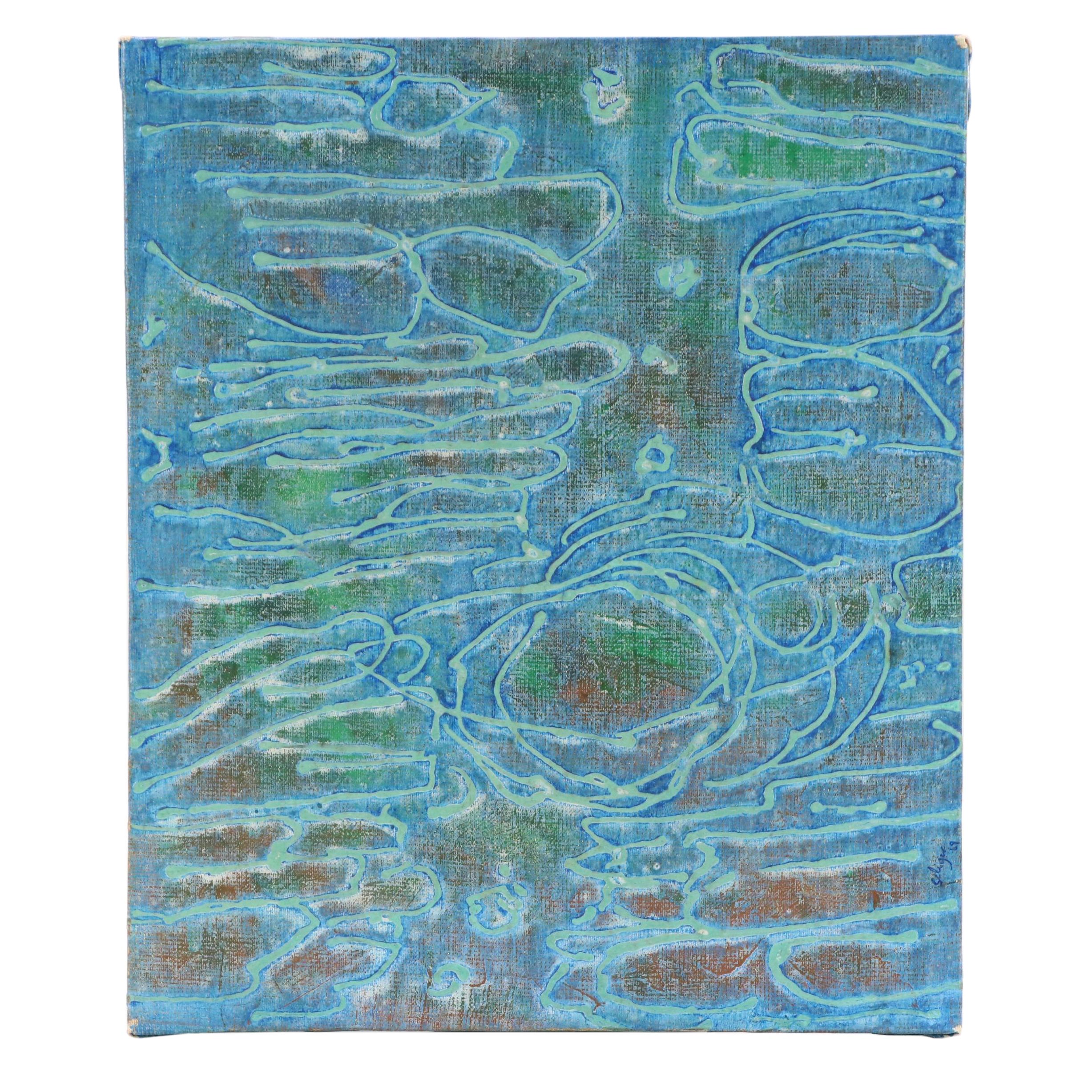 Charles Seliger Abstract Oil and Acrylic Painting "Vapor," 1969