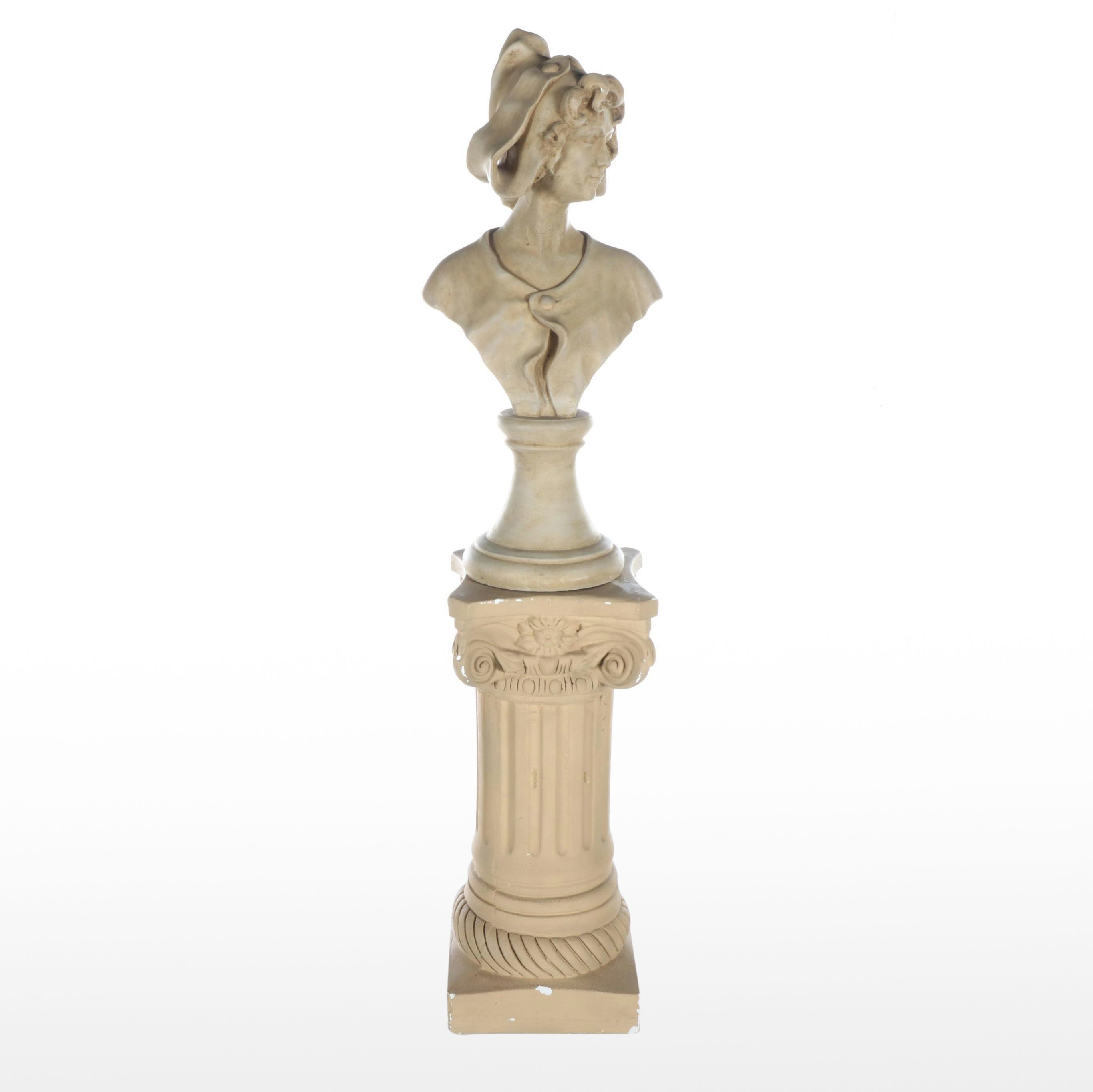 Brookfield Co. Bust with Chalkware Pedestal