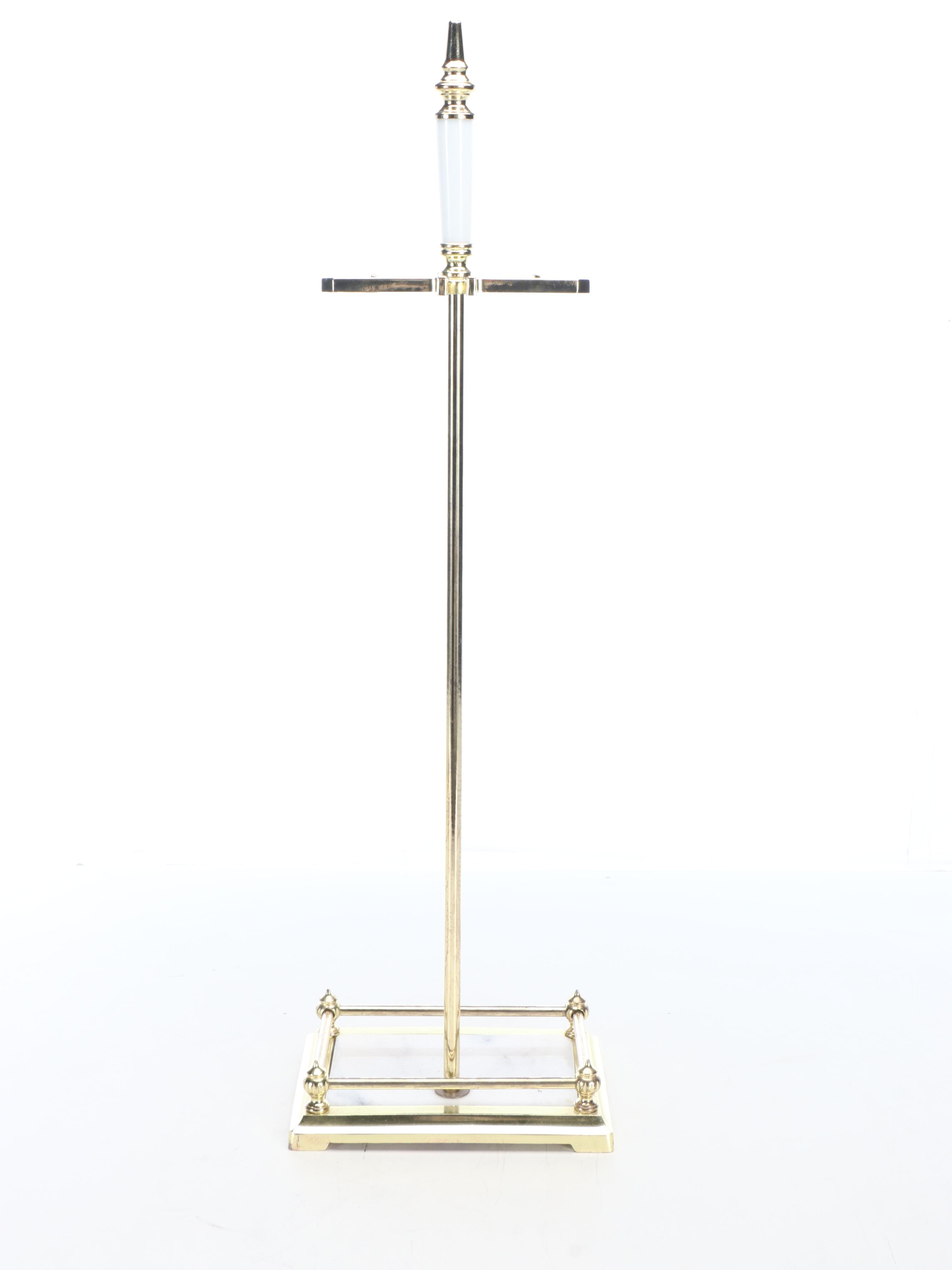 Brass and Marble Handled Fireplace Tool Set