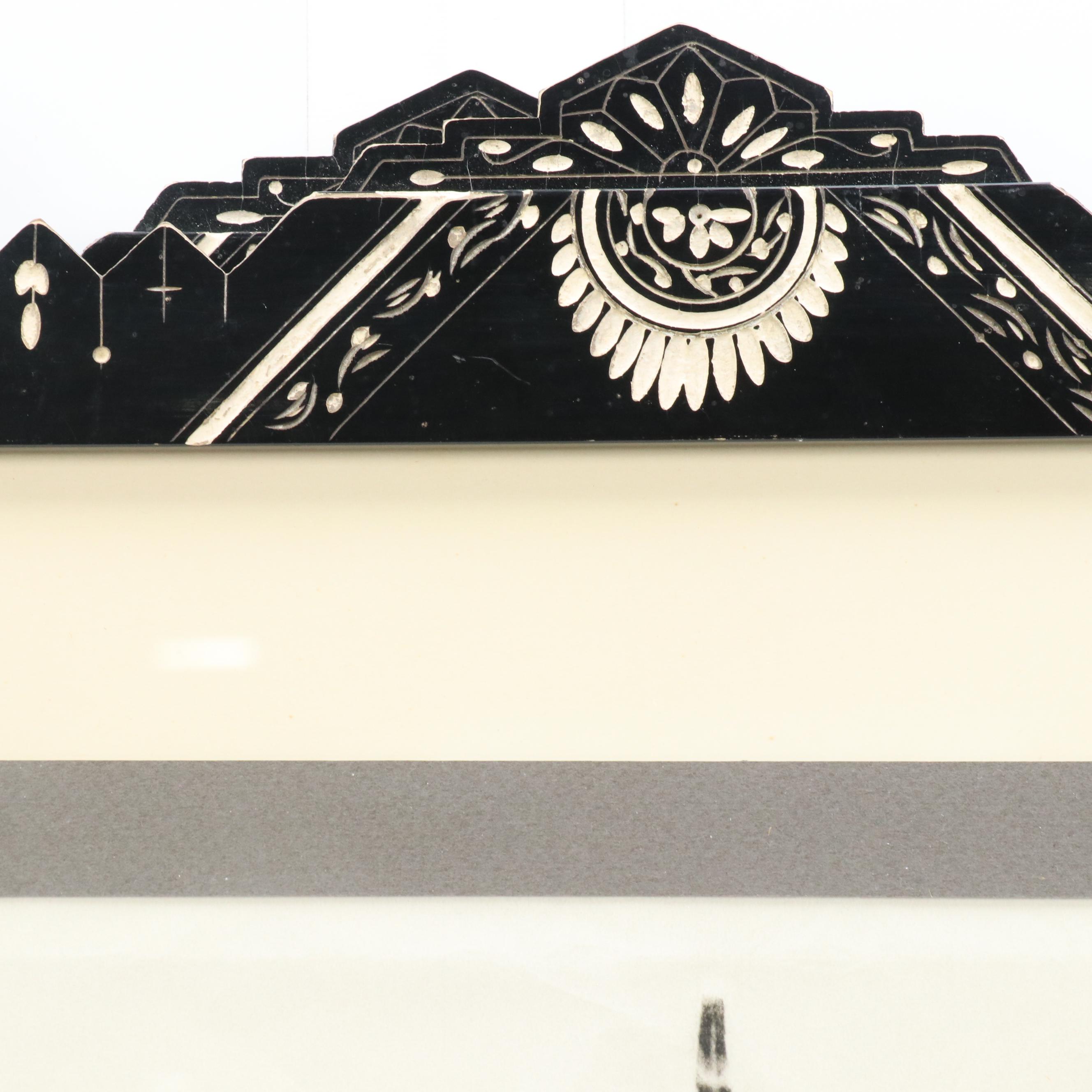 Pair of Thai Temple Rubbings in Carved Frames