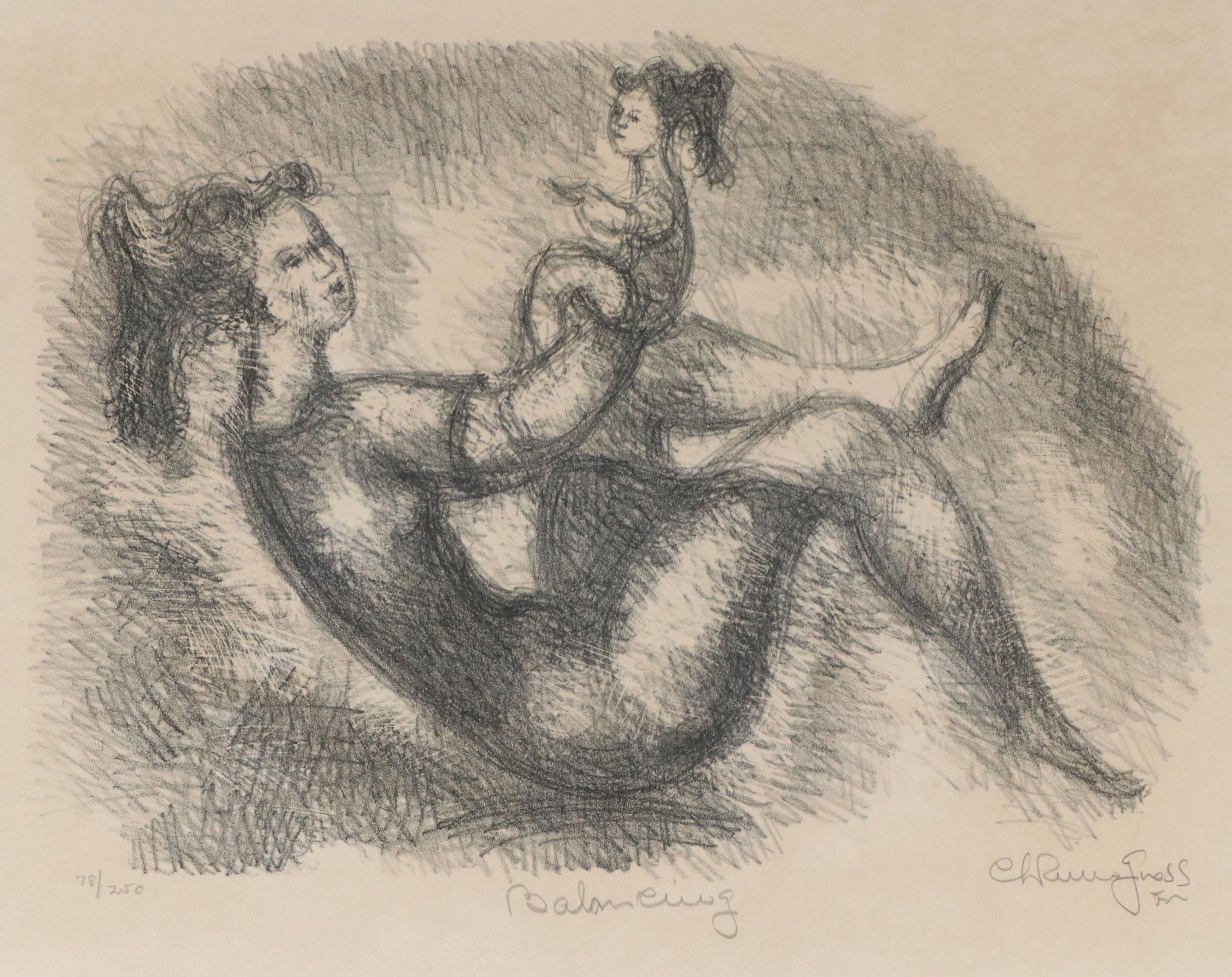 Chaim Gross Lithograph "Balancing"