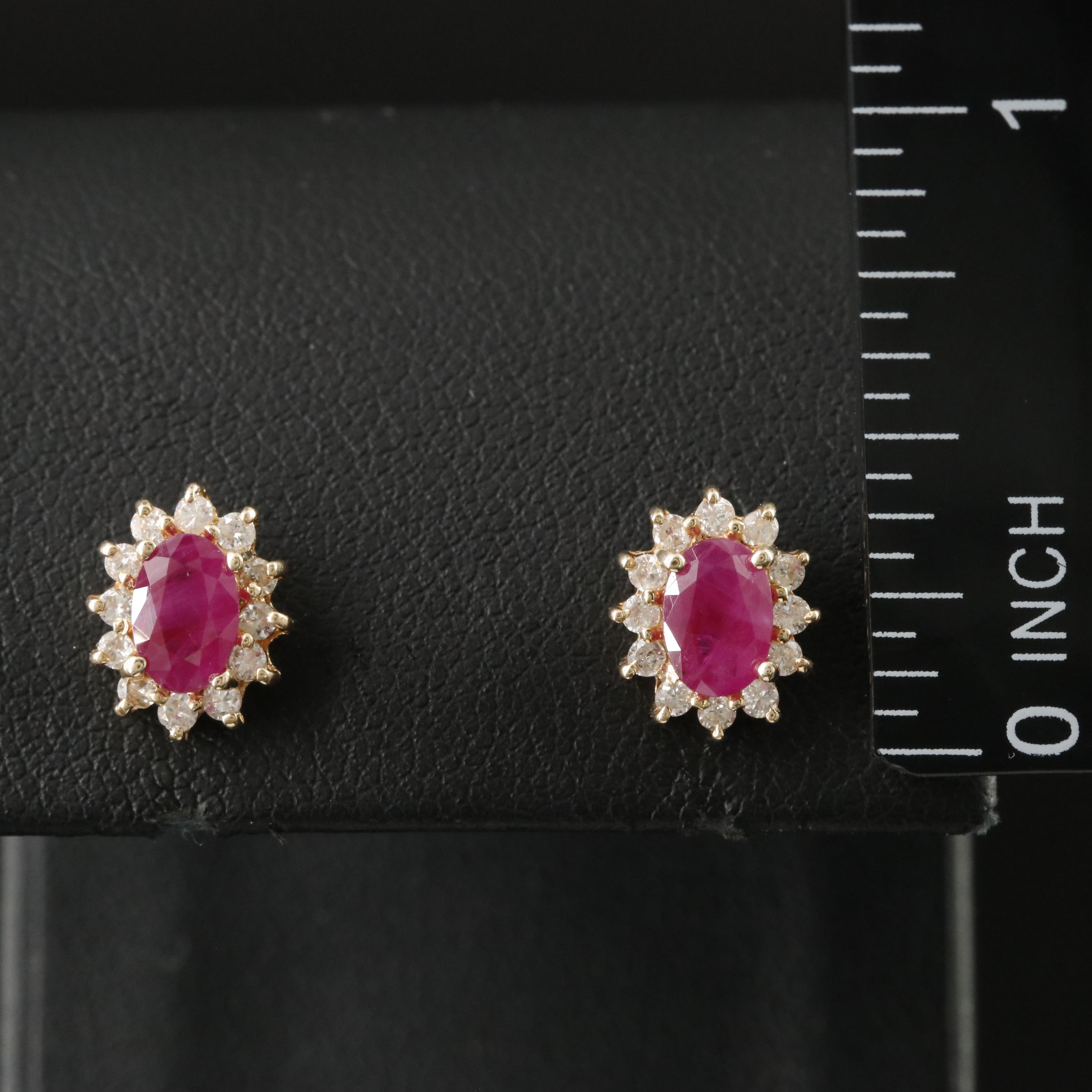 14K Ruby and Diamond Earrings