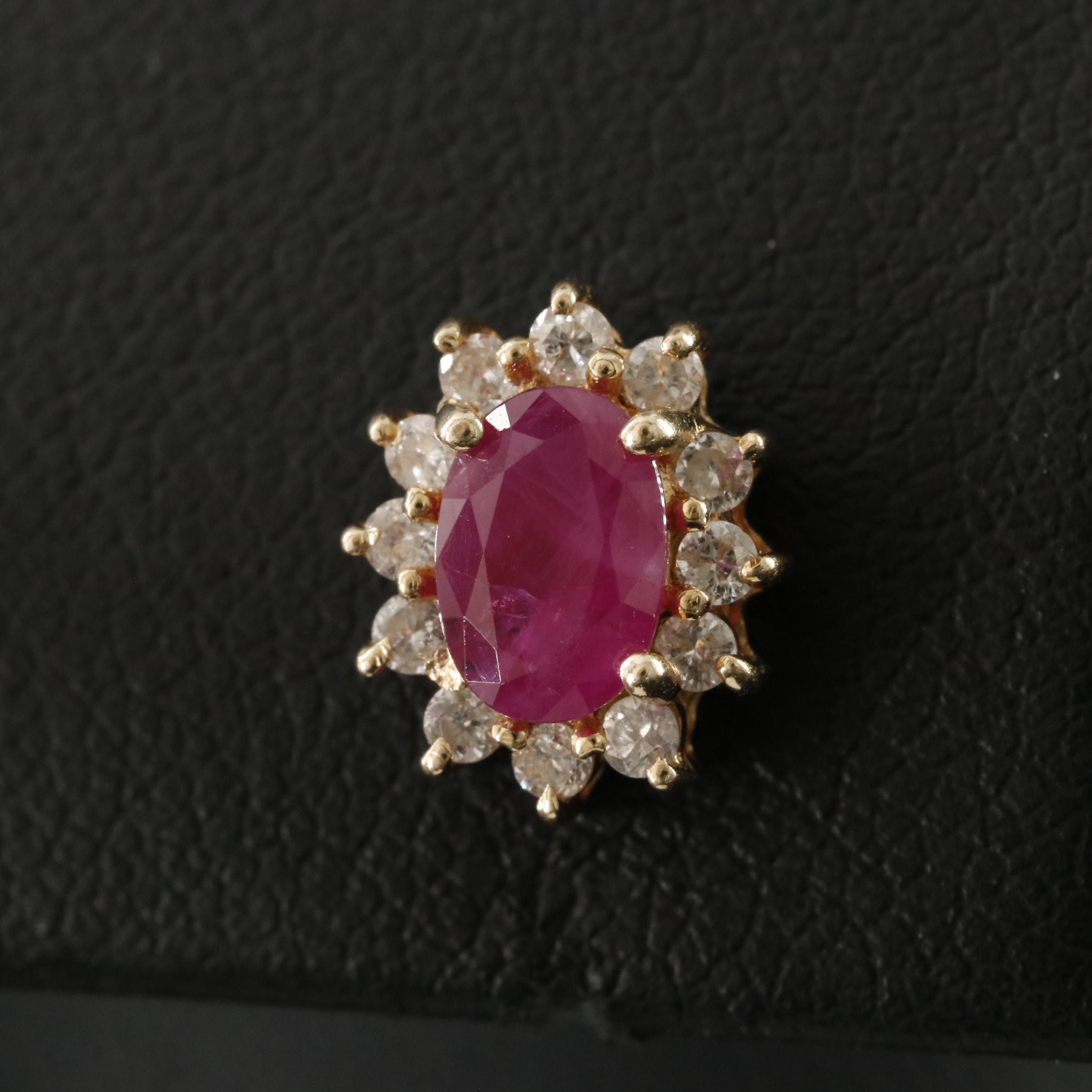 14K Ruby and Diamond Earrings