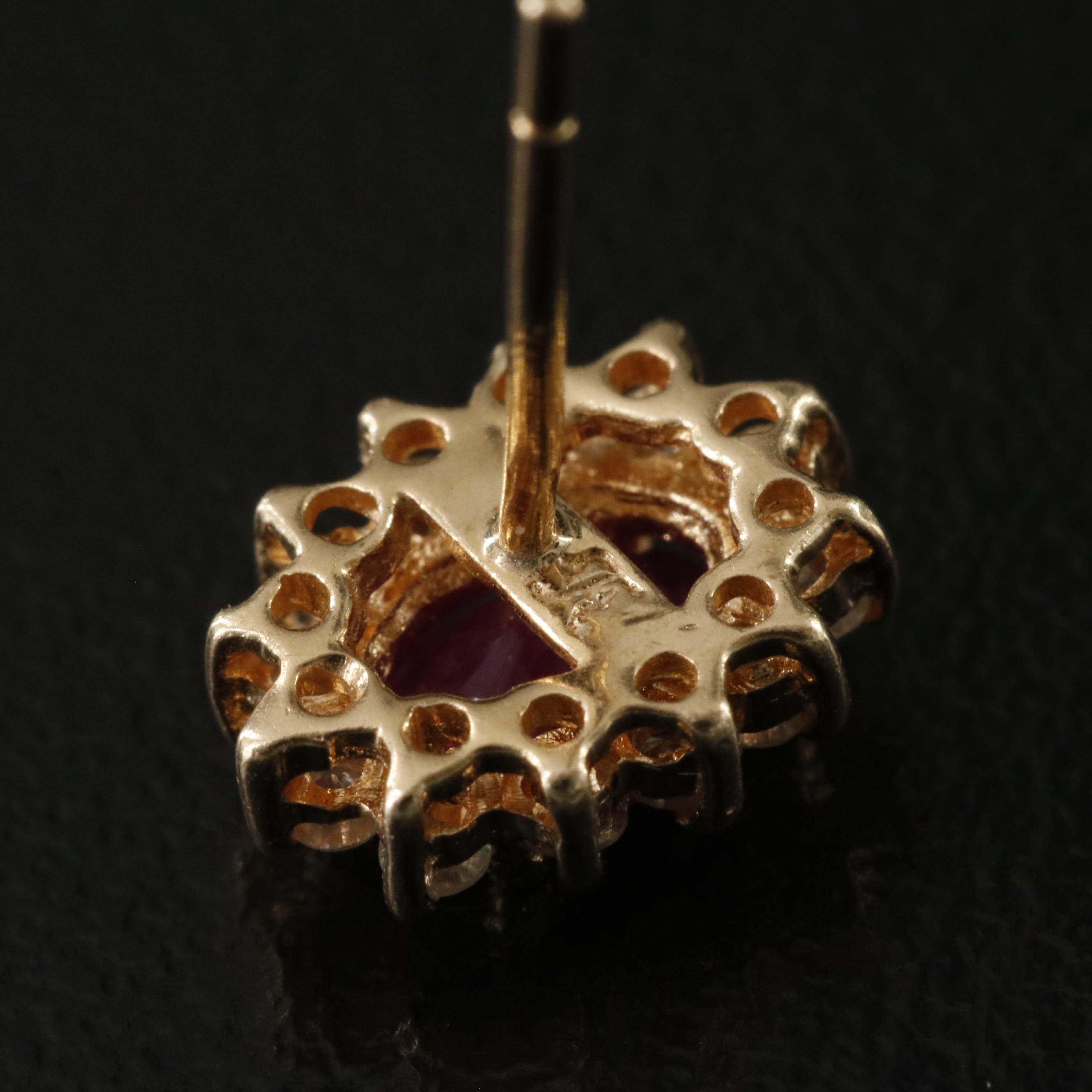 14K Ruby and Diamond Earrings