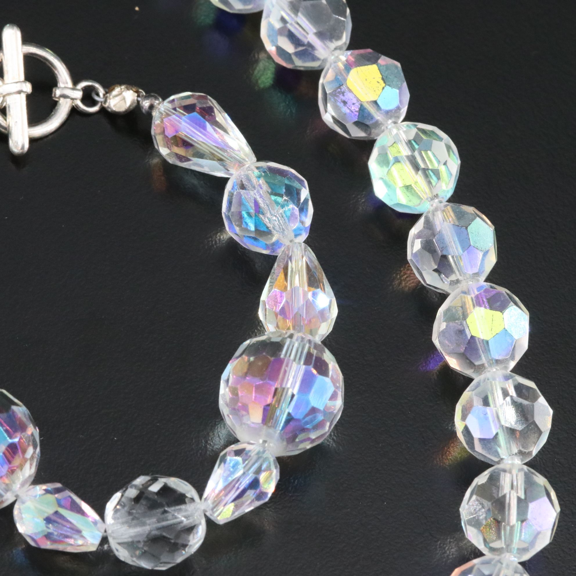 Aurora Borealis Crystal Necklace and Bracelet